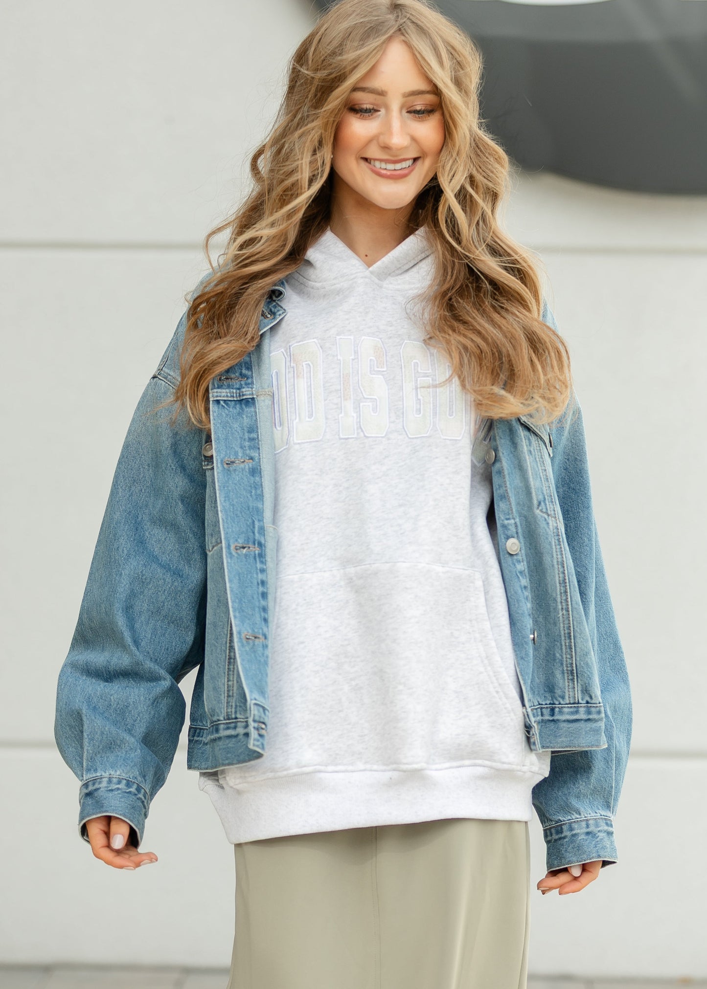 God Is Good Quilted Embroidered Hoodie
