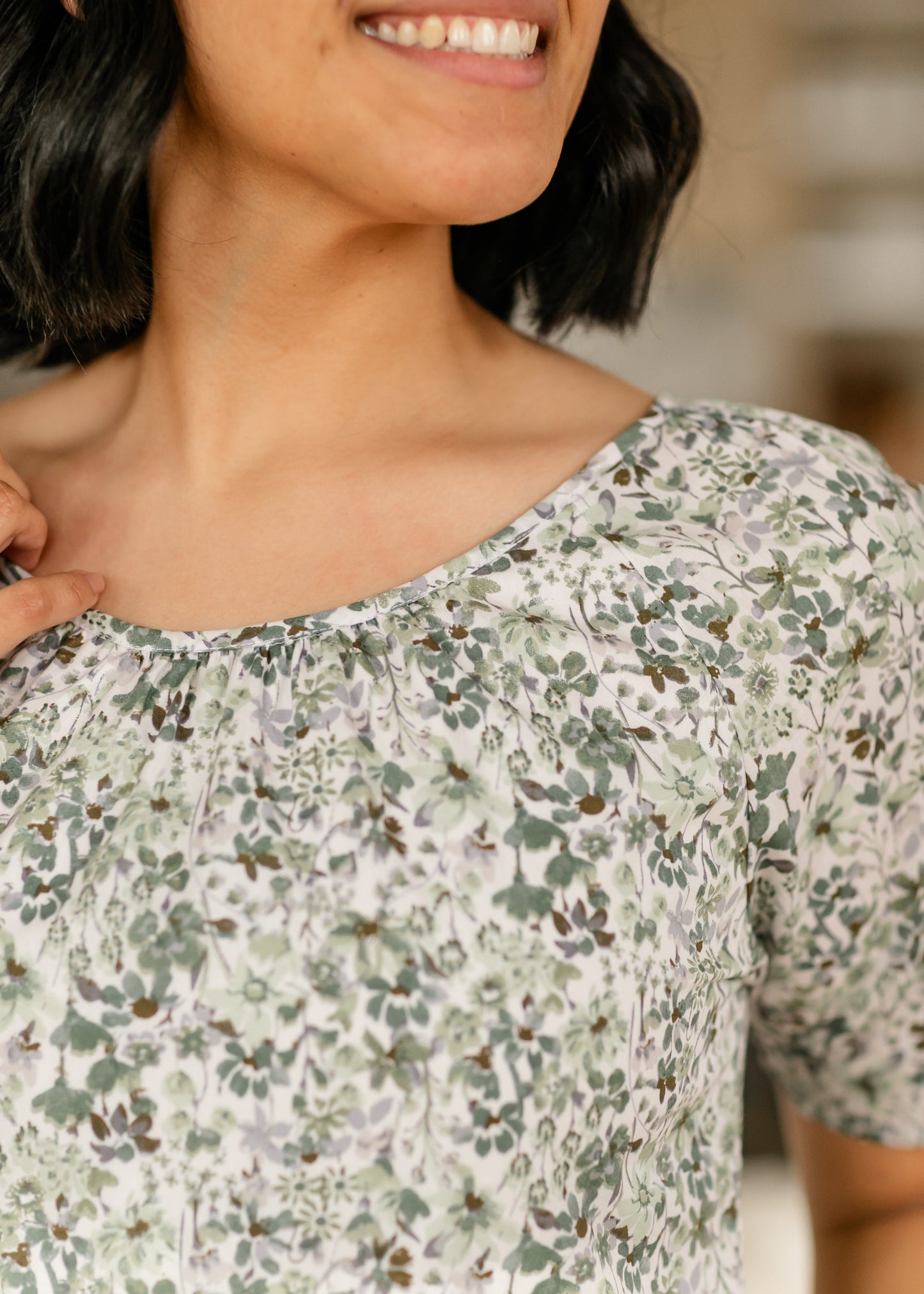 Green Floral Boat Neck Midi Dress - FINAL SALE