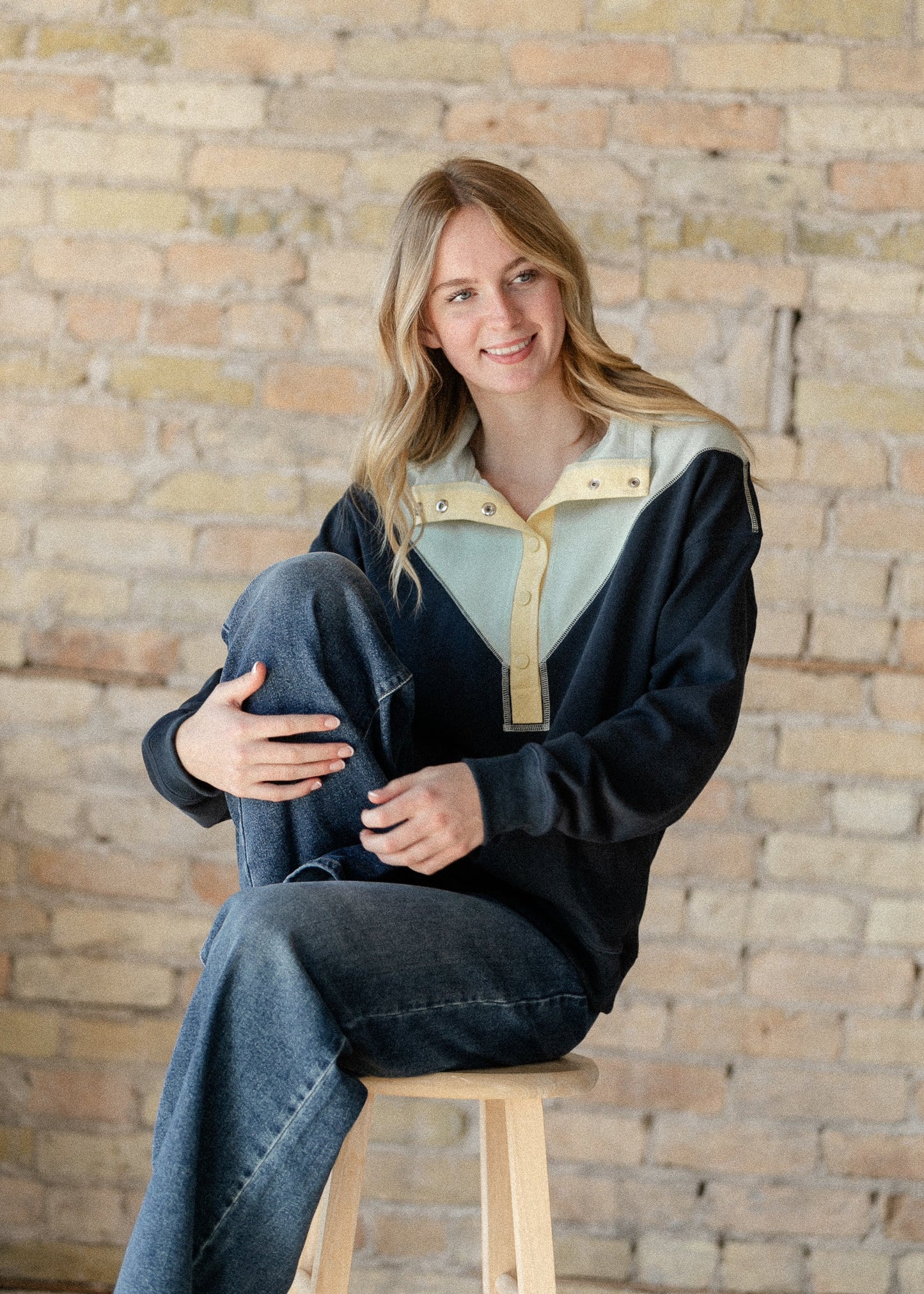 Half Snap Long Sleeve Pullover