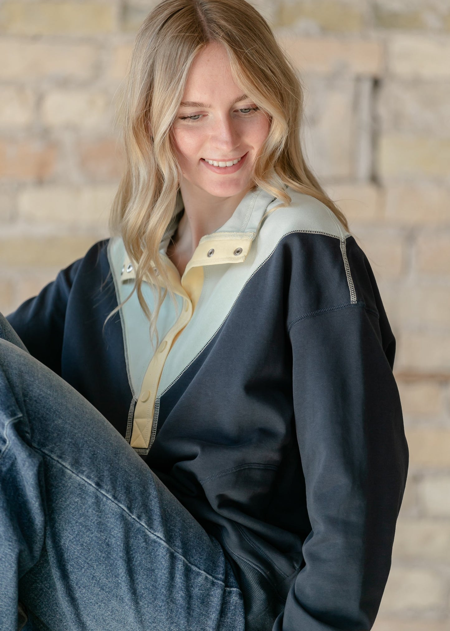 Half Snap Long Sleeve Pullover