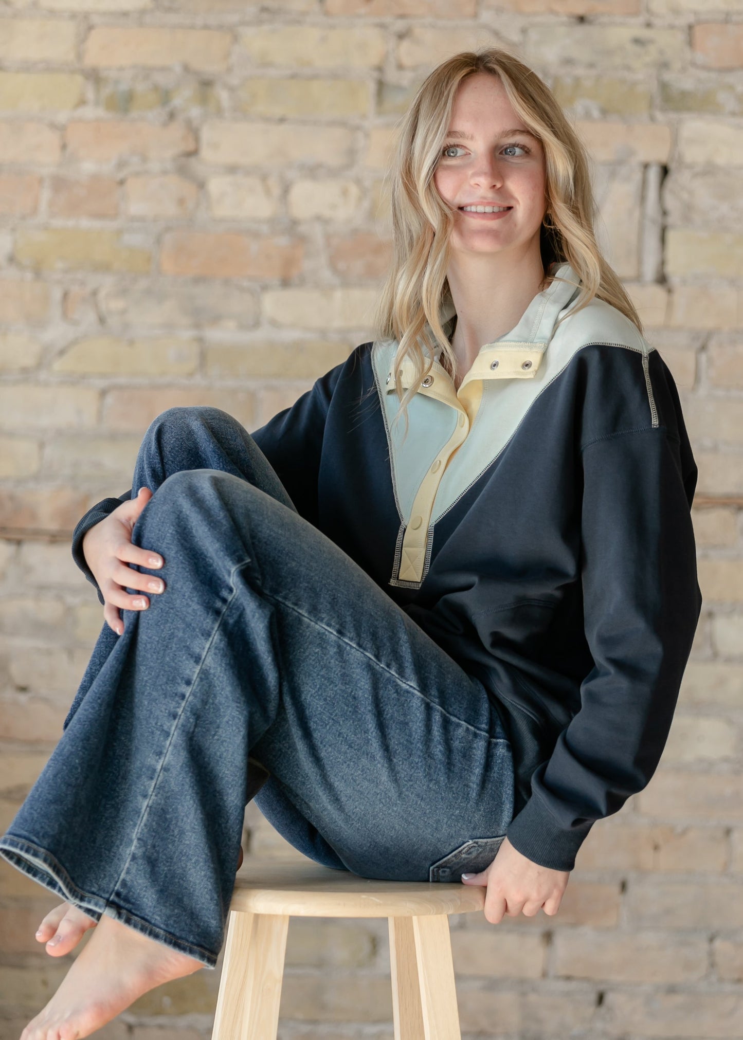 Half Snap Long Sleeve Pullover