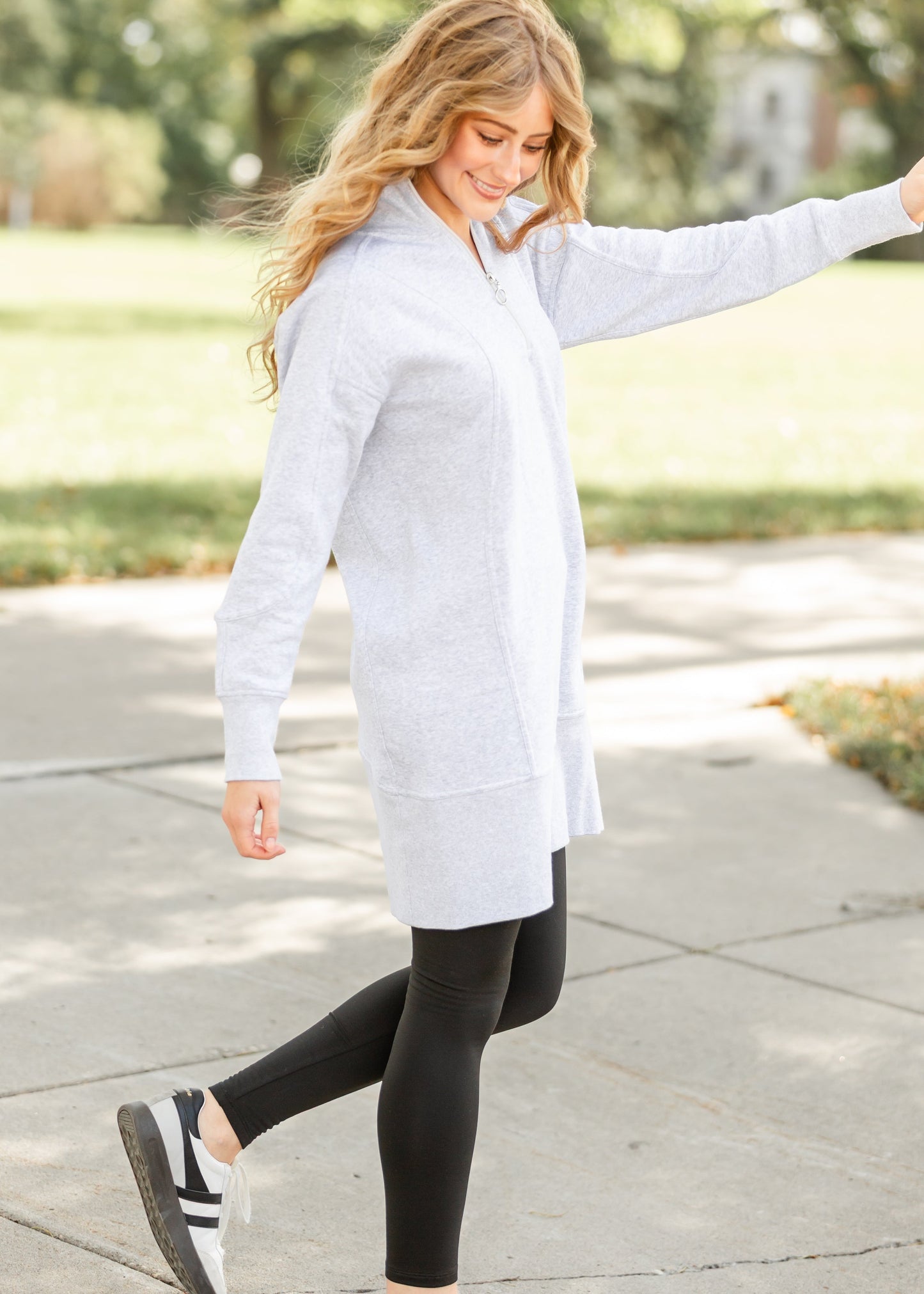 Half Zip Pullover Sweatshirt Dress