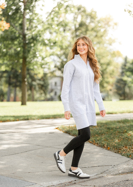 Half Zip Pullover Sweatshirt Dress