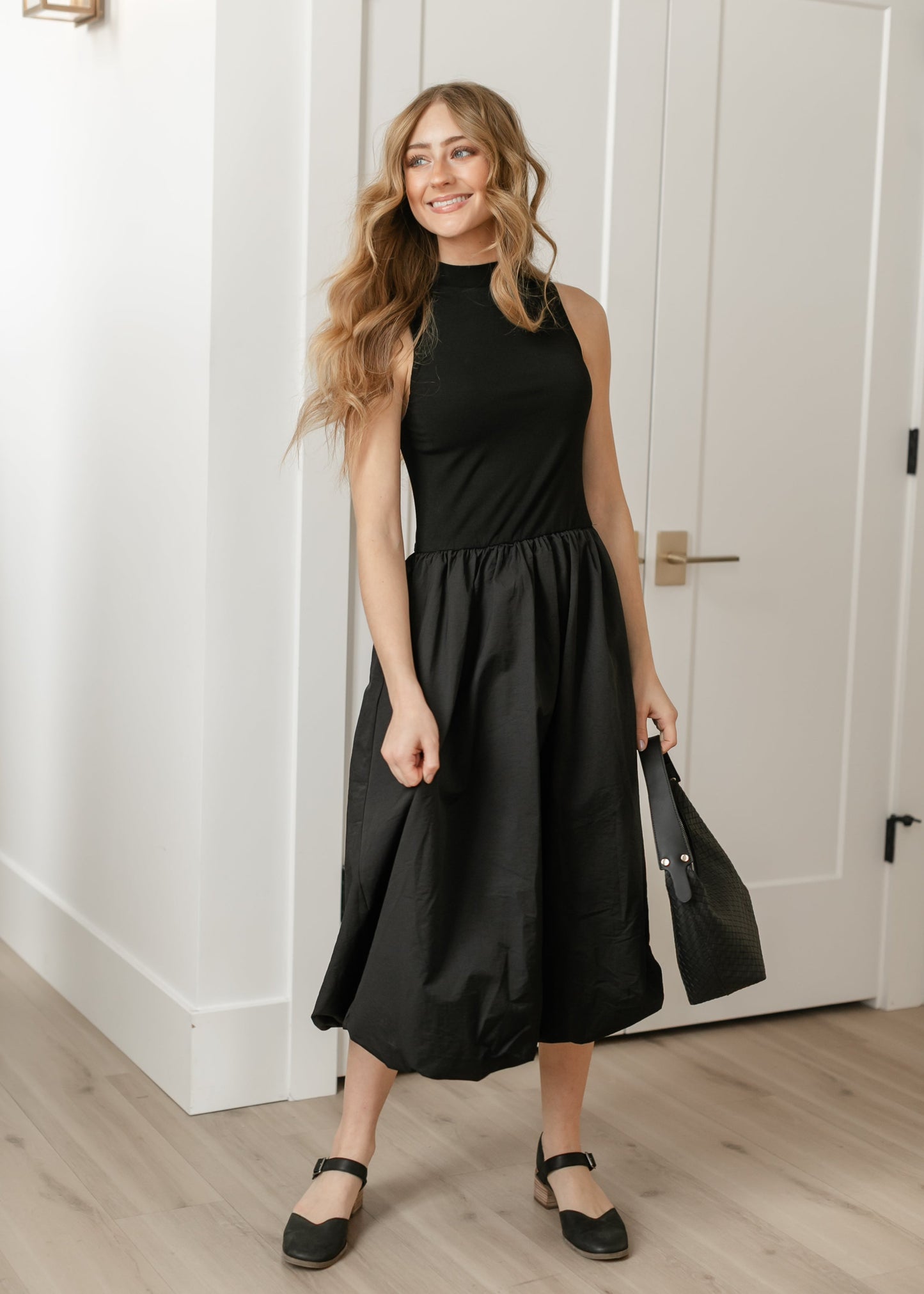 Sadie & Sage® Happier Now Contrast Bubble Hem Midi Dress