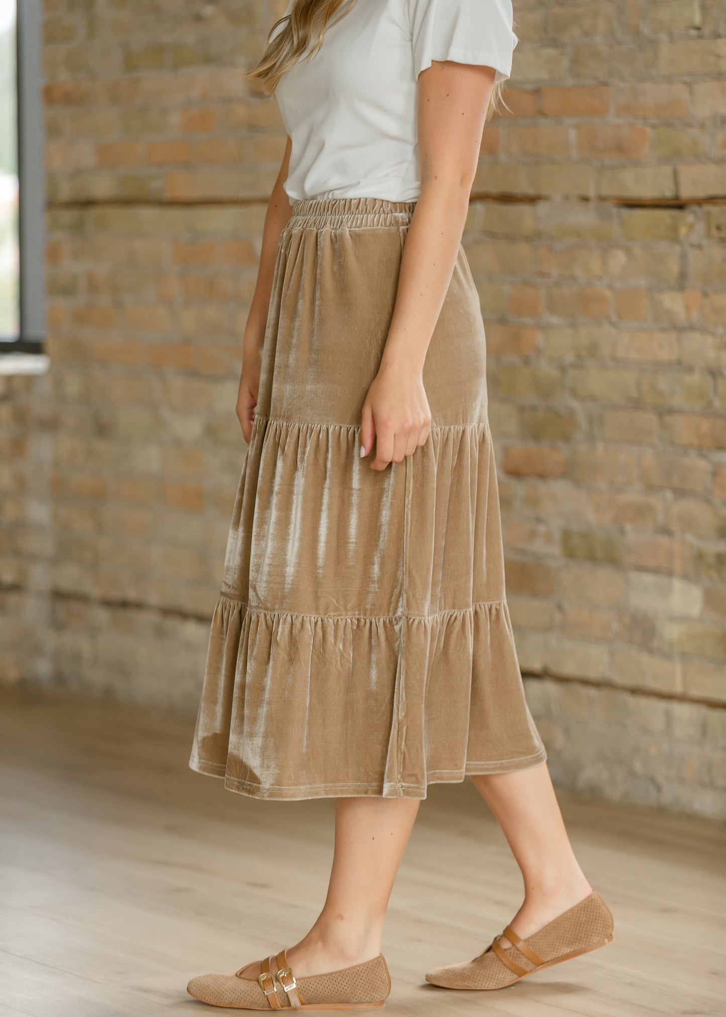 Harlow Velvet Tiered Midi Skirt - FINAL SALE