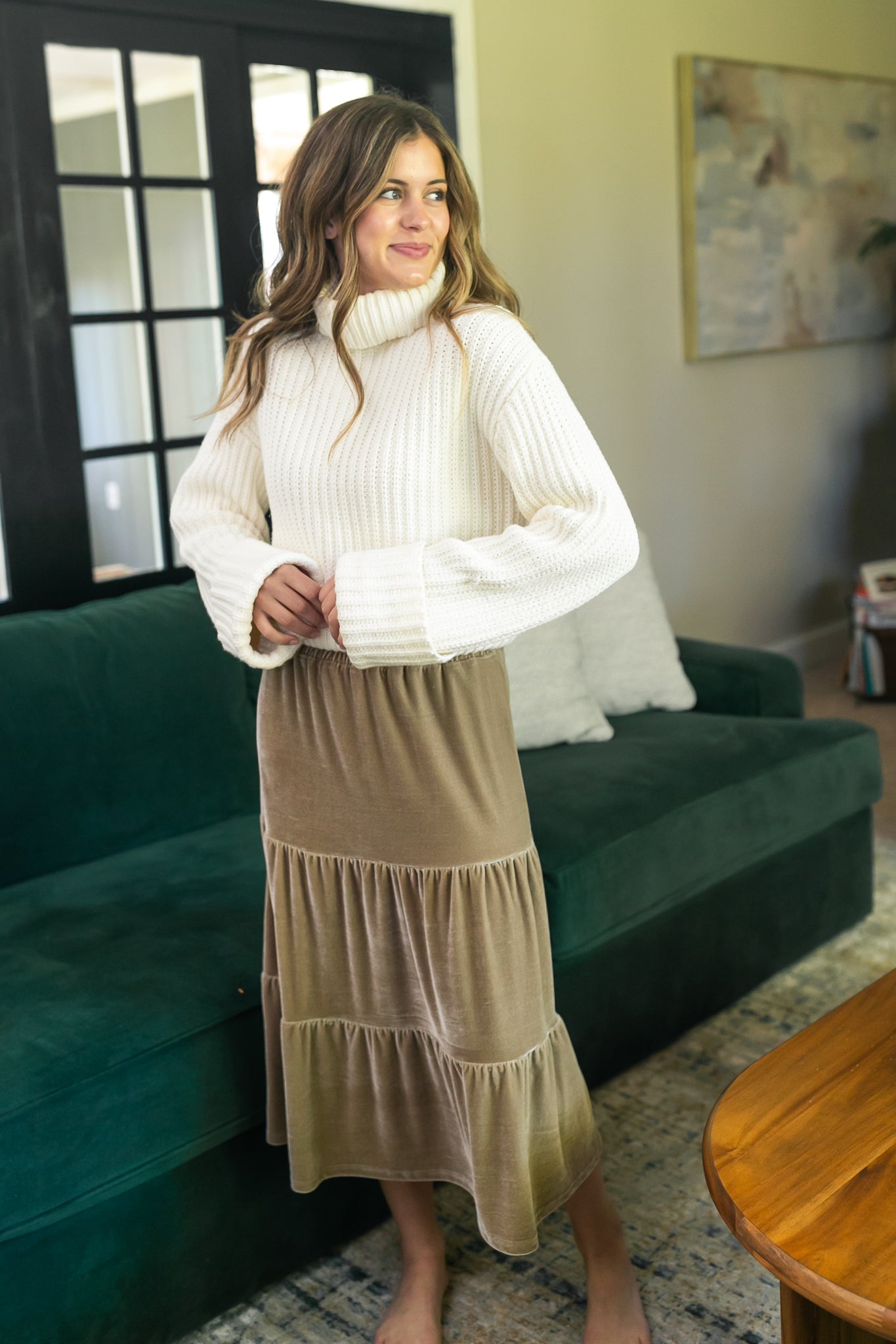 Harlow Velvet Tiered Midi Skirt - FINAL SALE