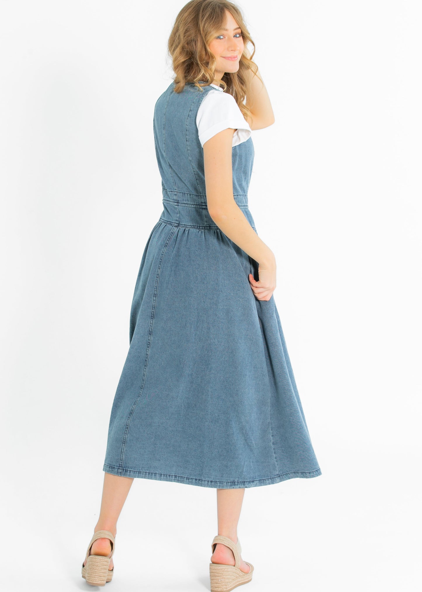 Heartloom® Jamie Front Button Denim Midi Dress - FINAL SALE