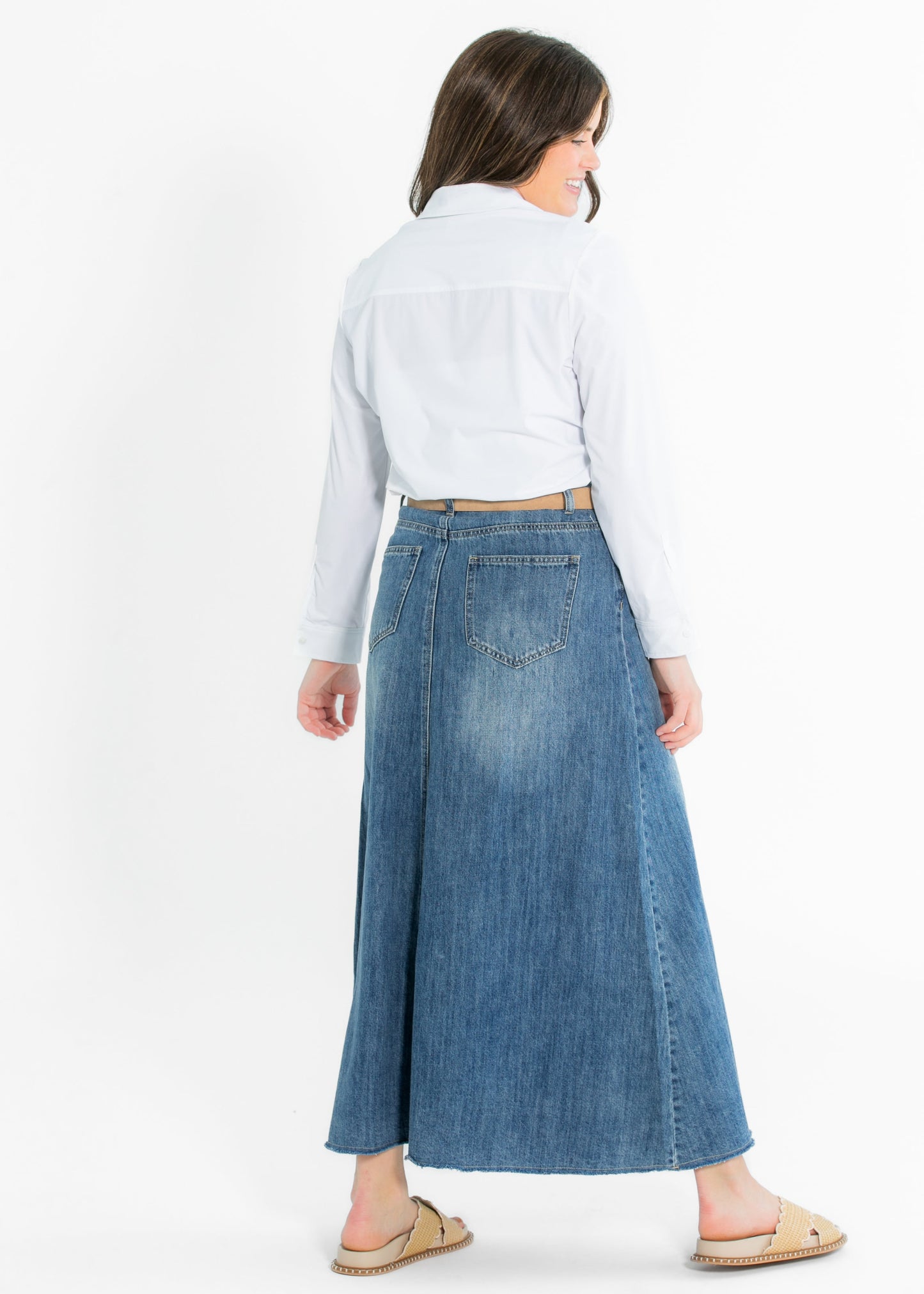 Heartloom® Kiera A-line Denim Maxi Skirt - FINAL SALE