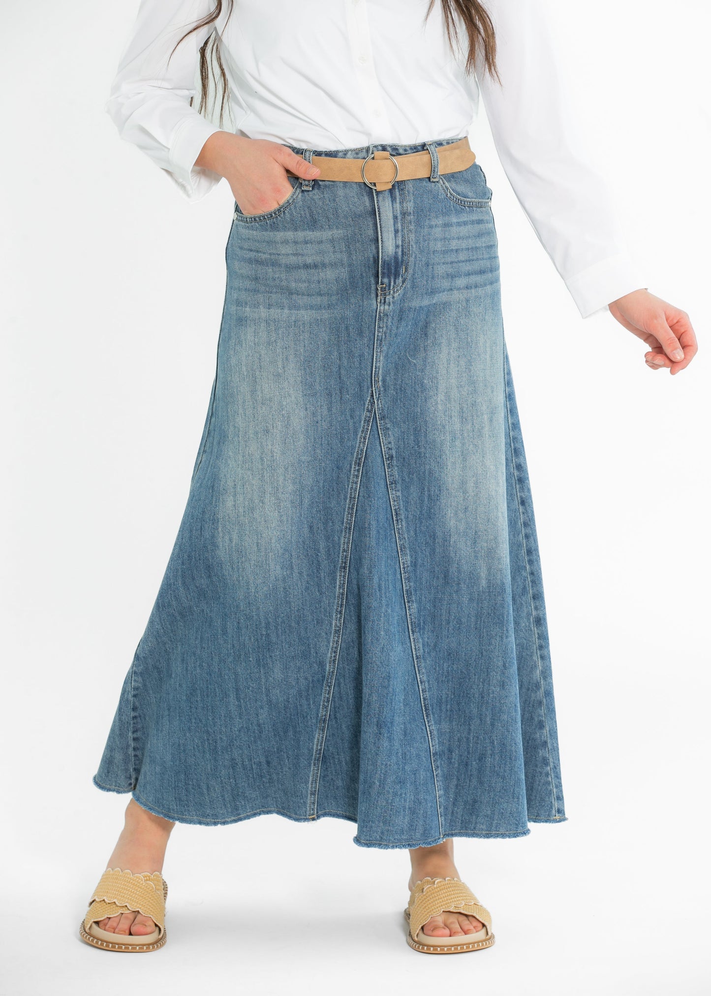 Heartloom® Kiera A-line Denim Maxi Skirt - FINAL SALE