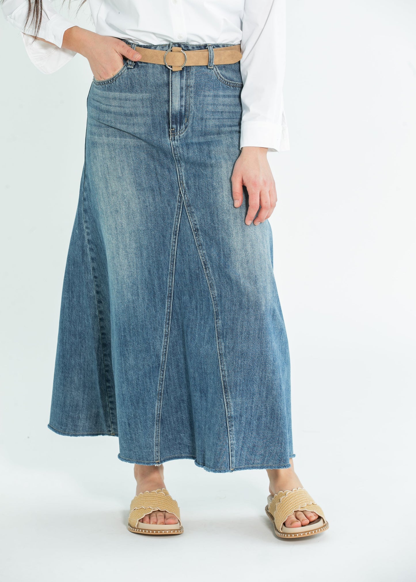 Heartloom® Kiera A-line Denim Maxi Skirt - FINAL SALE