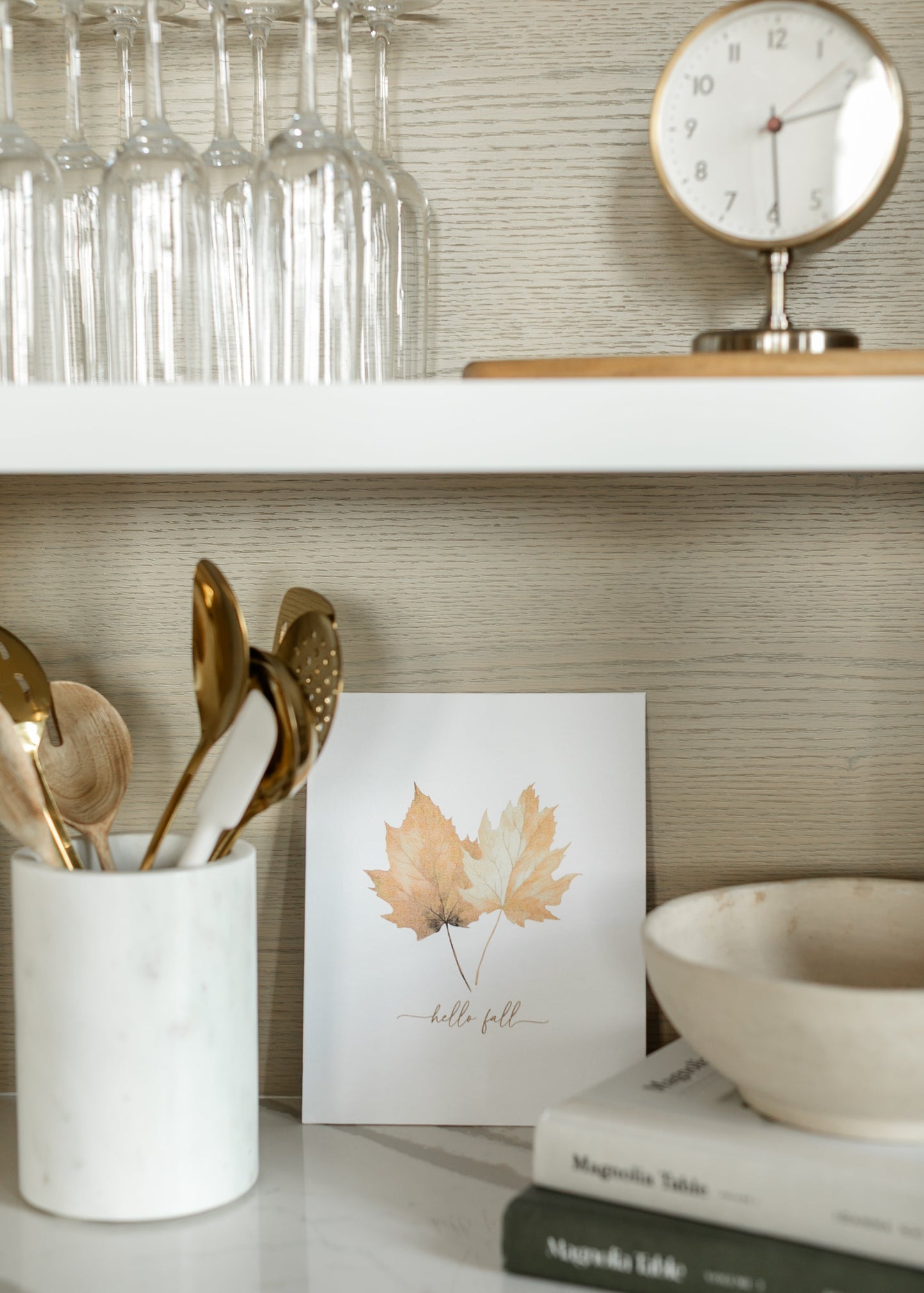 Hello Fall Leaves Art Print - FINAL SALE
