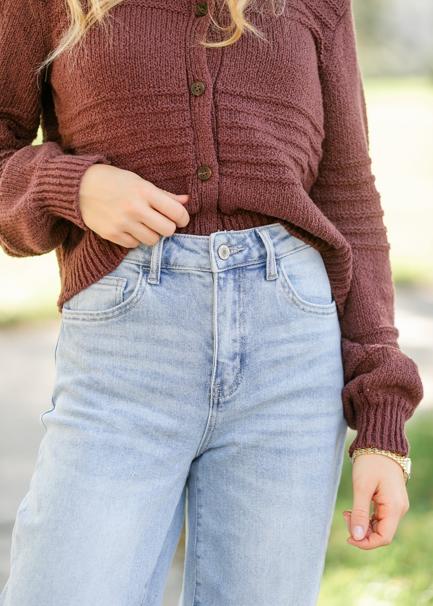 High Rise Full Length Wide Leg Jeans