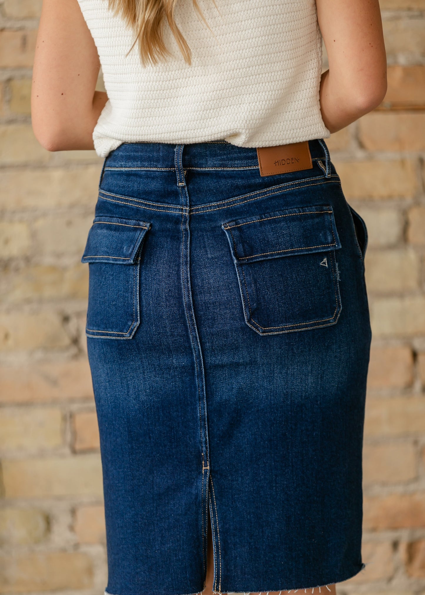 High Waist Denim Midi Skirt - FINAL SALE