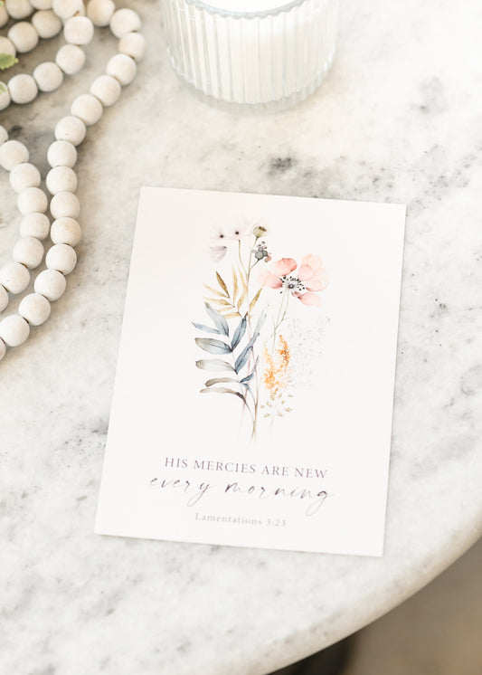 His Mercies Are New Art Print Christian Gift Decor - FINAL SALE