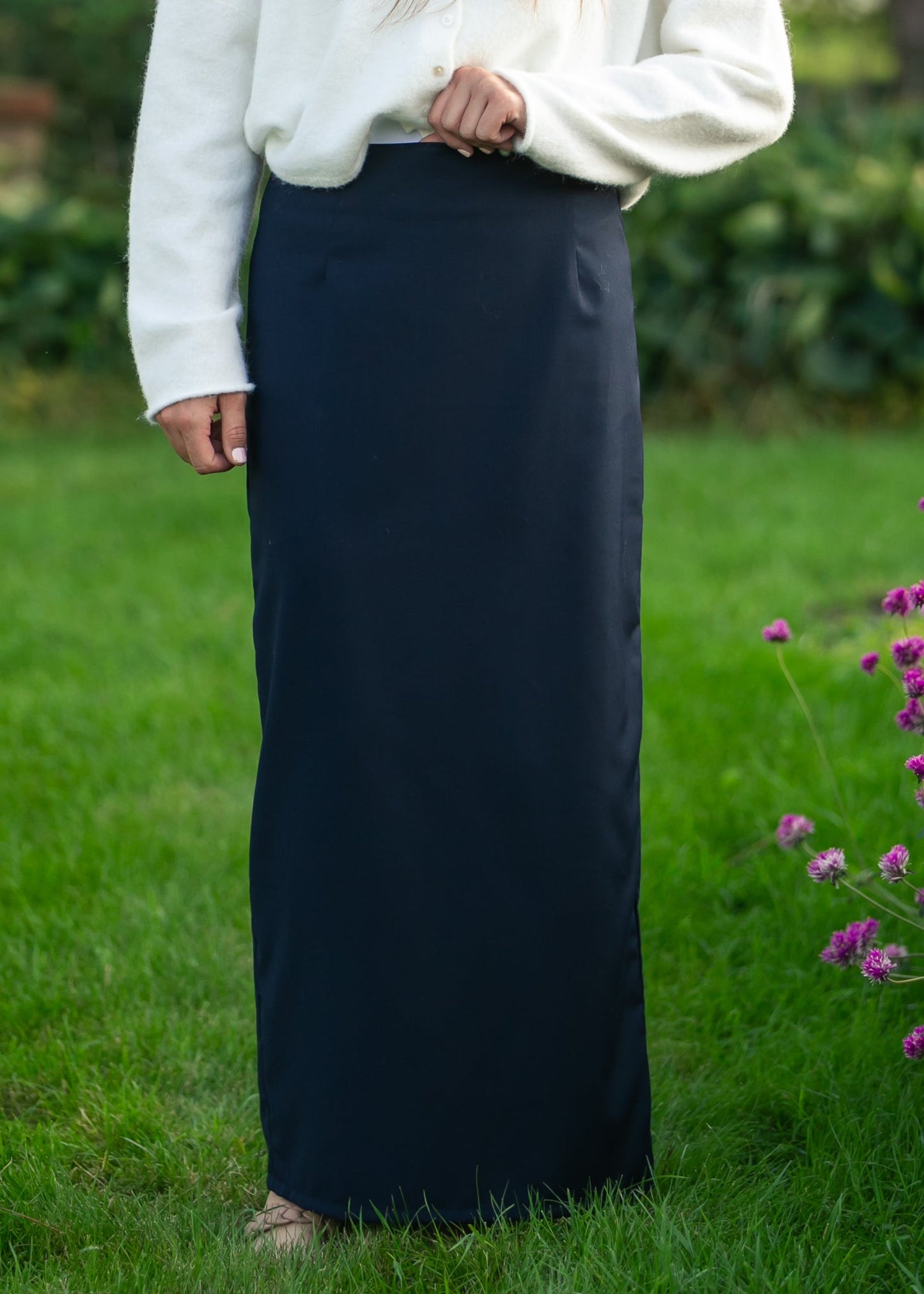 Hollis Navy Long Maxi Skirt