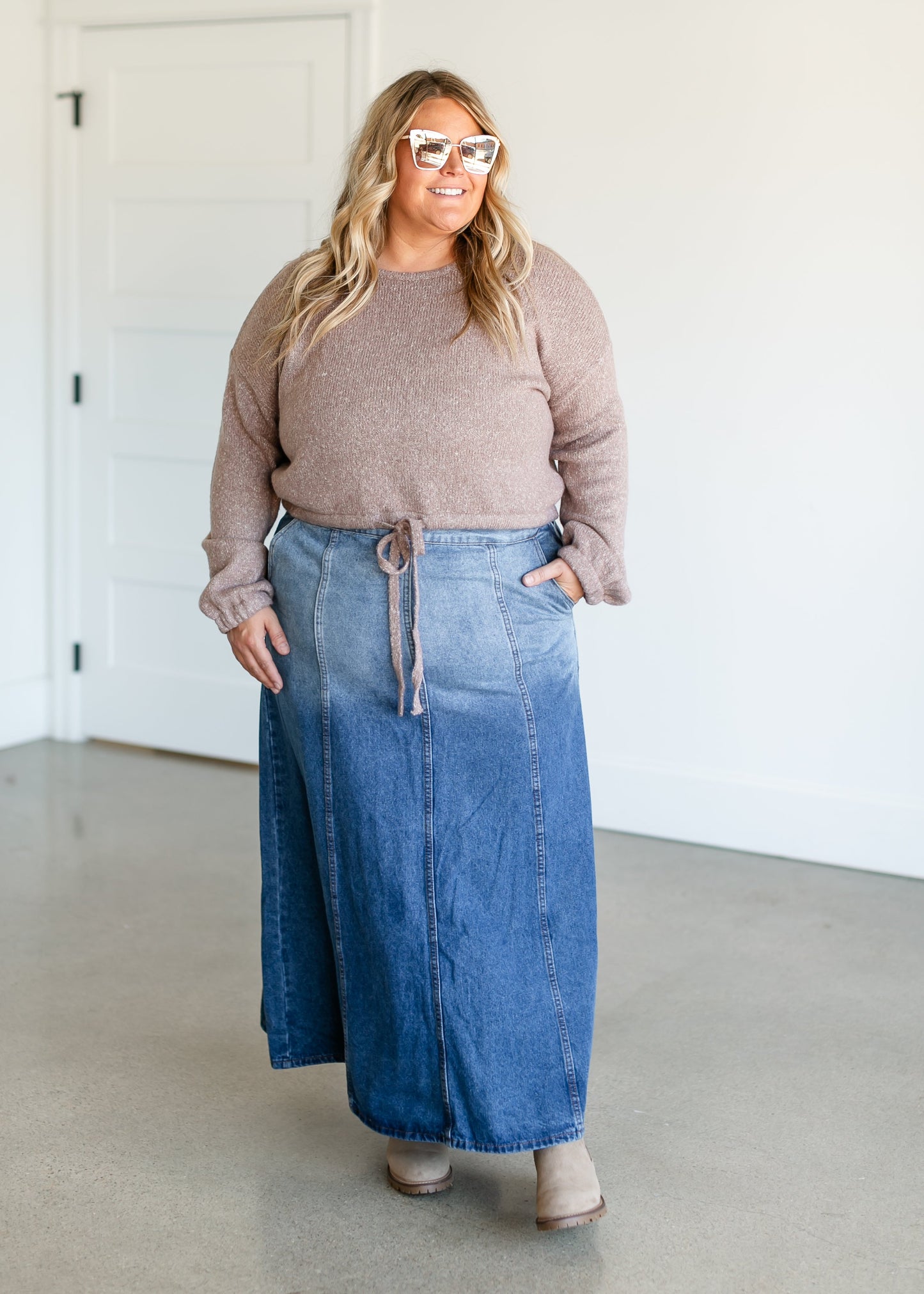 Holly Paneled Denim Maxi Skirt - FINAL SALE