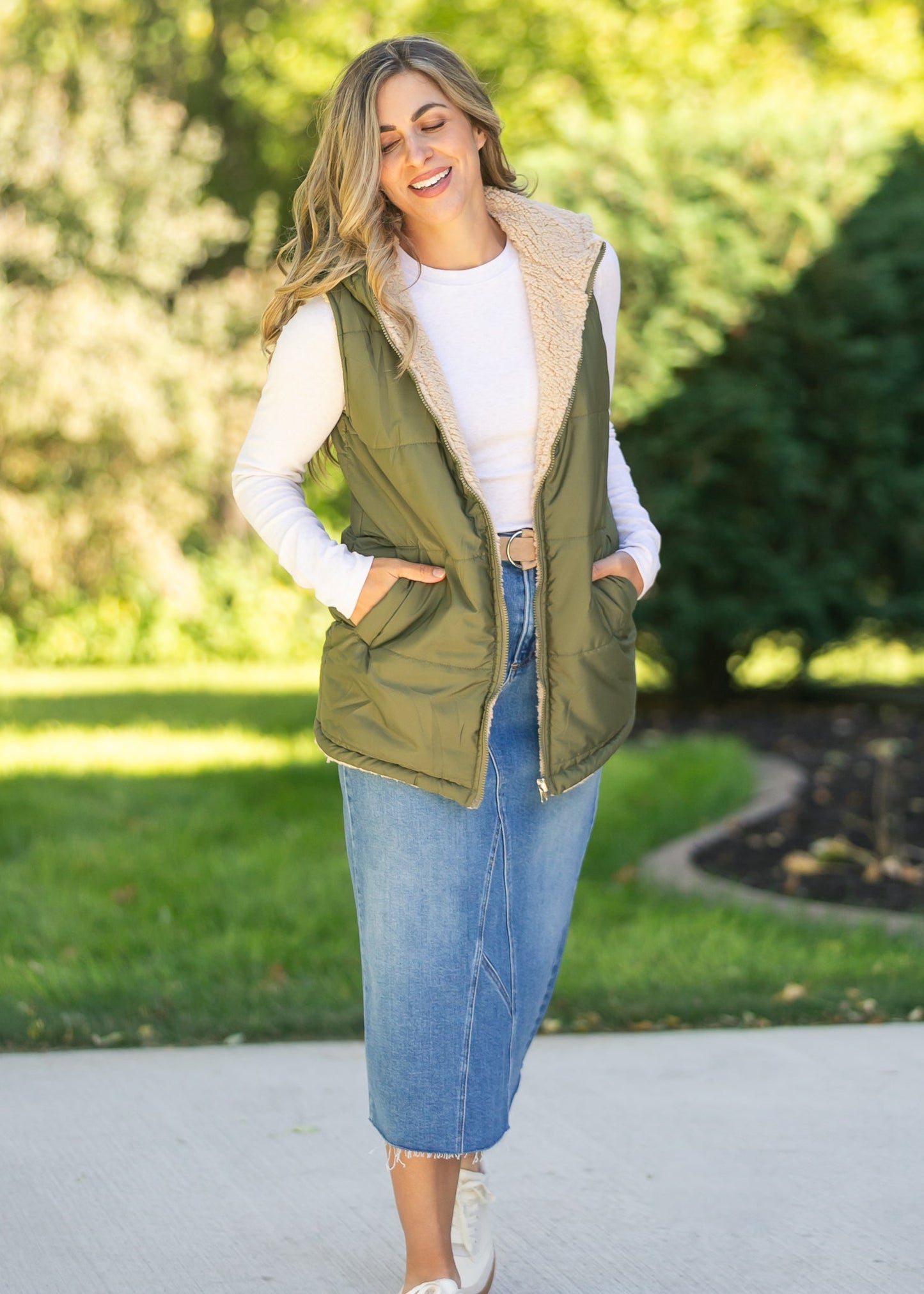 Hooded Reversible Quilted Vest - FINAL SALE