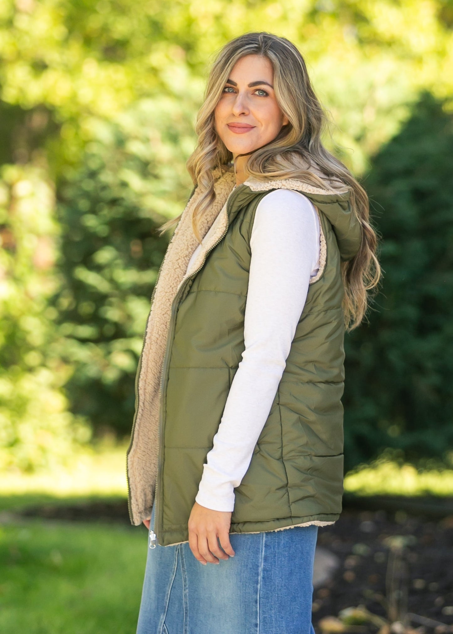 Hooded Reversible Quilted Vest - FINAL SALE