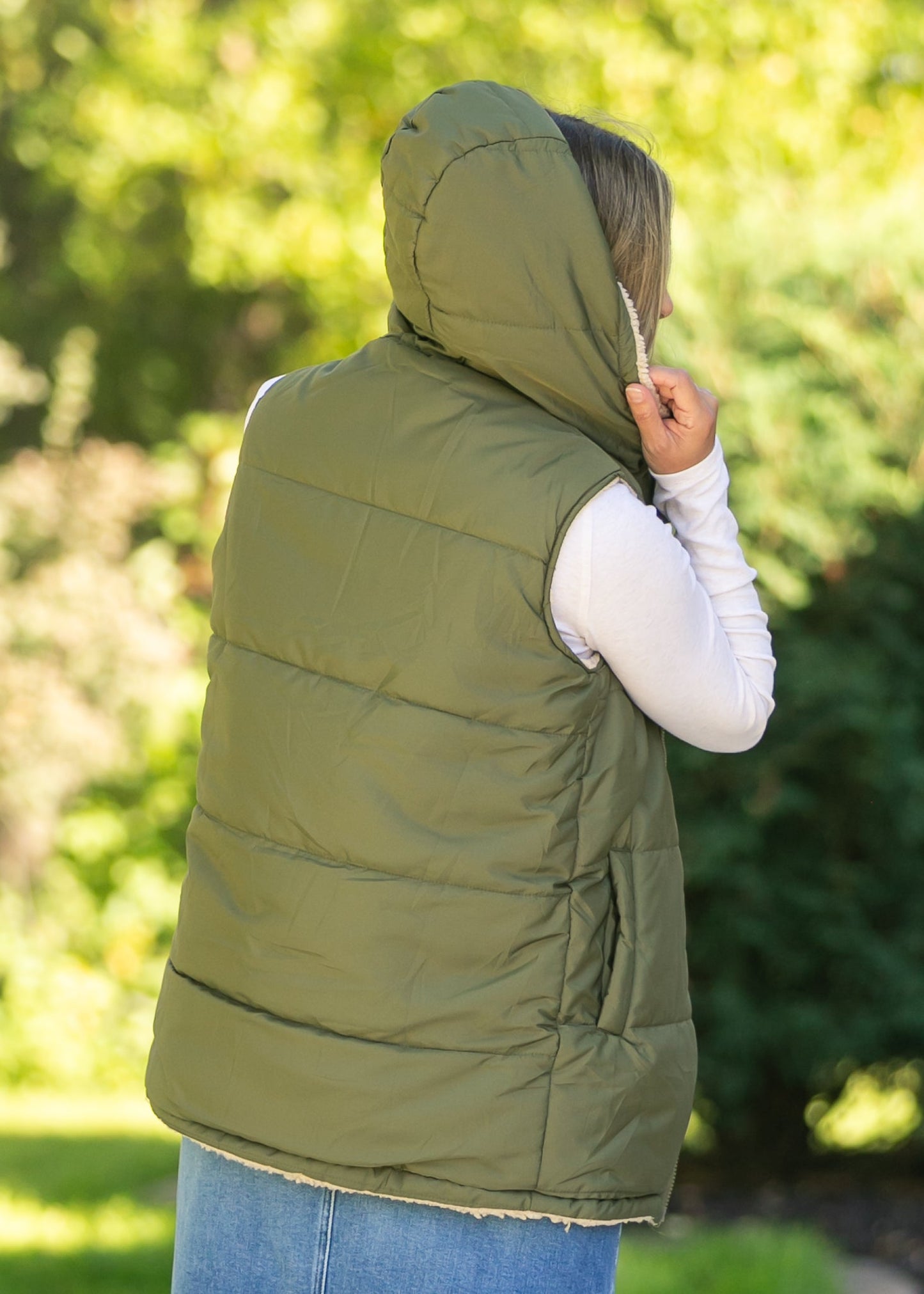 Hooded Reversible Quilted Vest - FINAL SALE