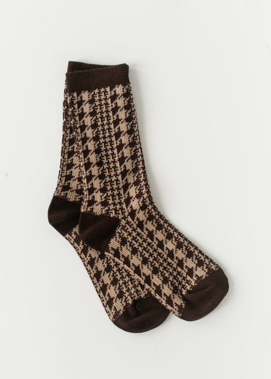 Houndstooth Crew Sock - FINAL SALE