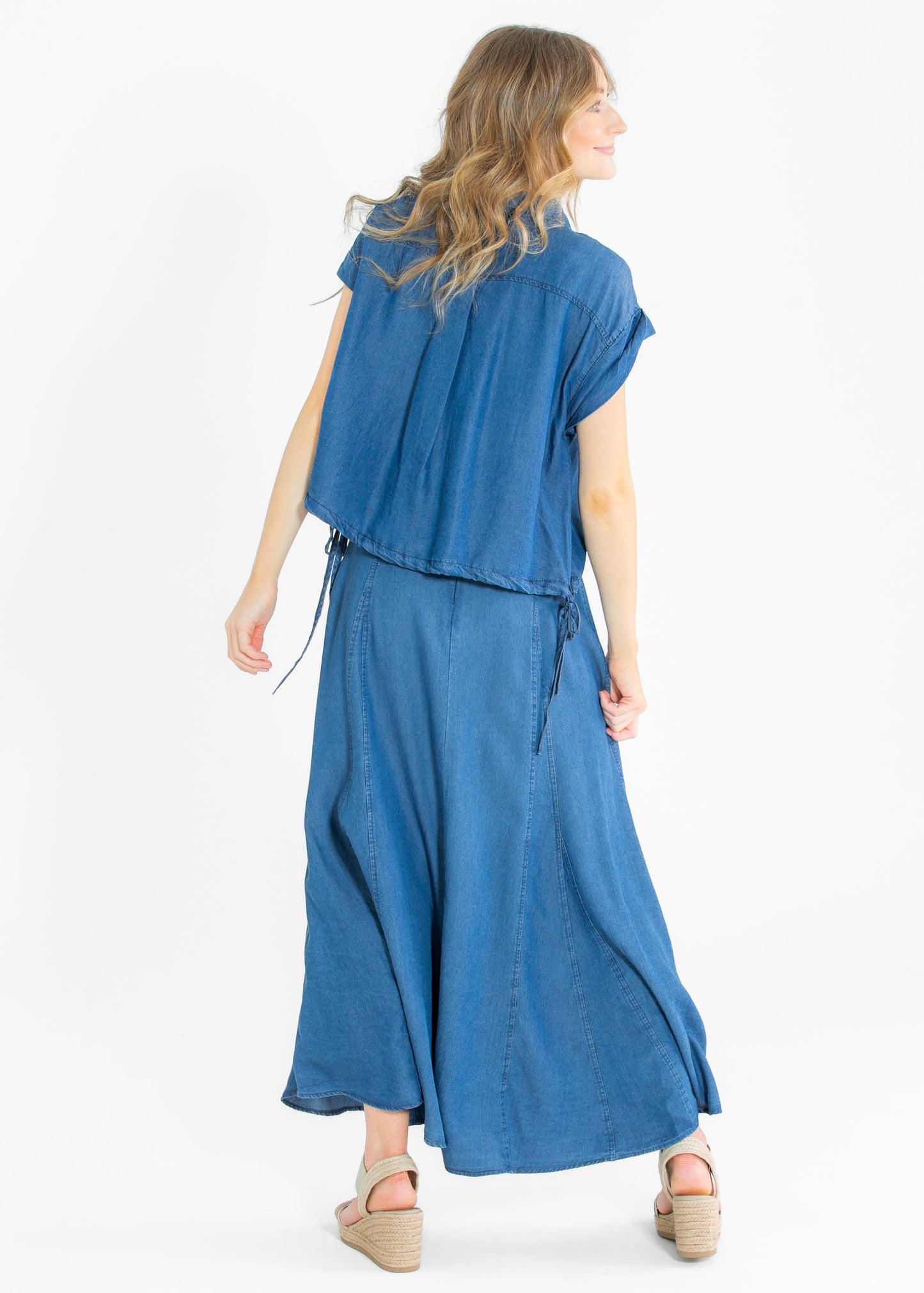 Indigo Tencel Maxi Denim Skirt - FINAL SALE