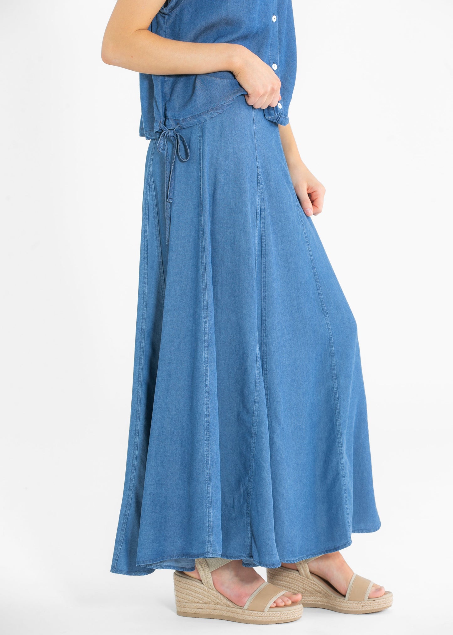 Indigo Tencel Maxi Denim Skirt - FINAL SALE