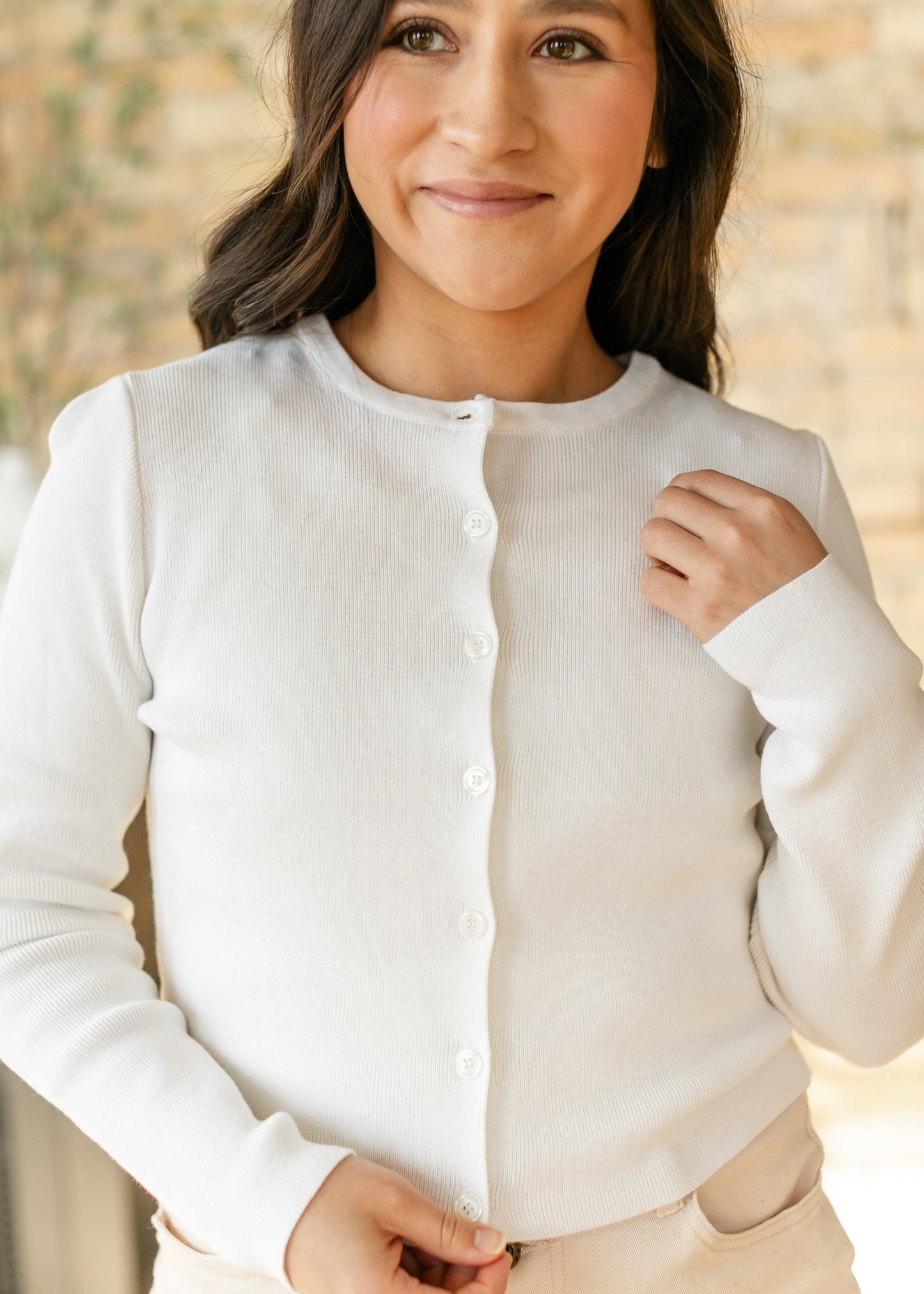 Ivory Button Up Knit Cardigan - FINAL SALE