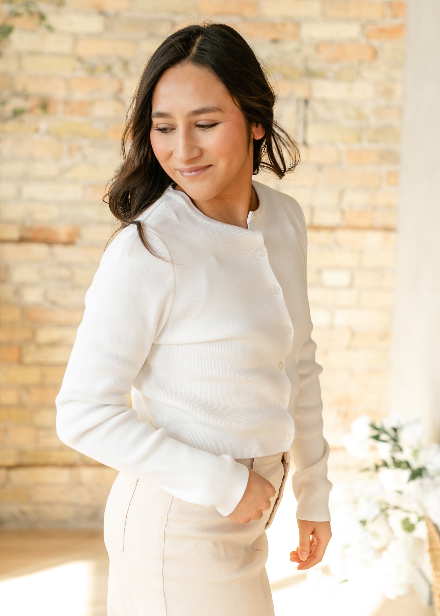 Ivory Button Up Knit Cardigan - FINAL SALE