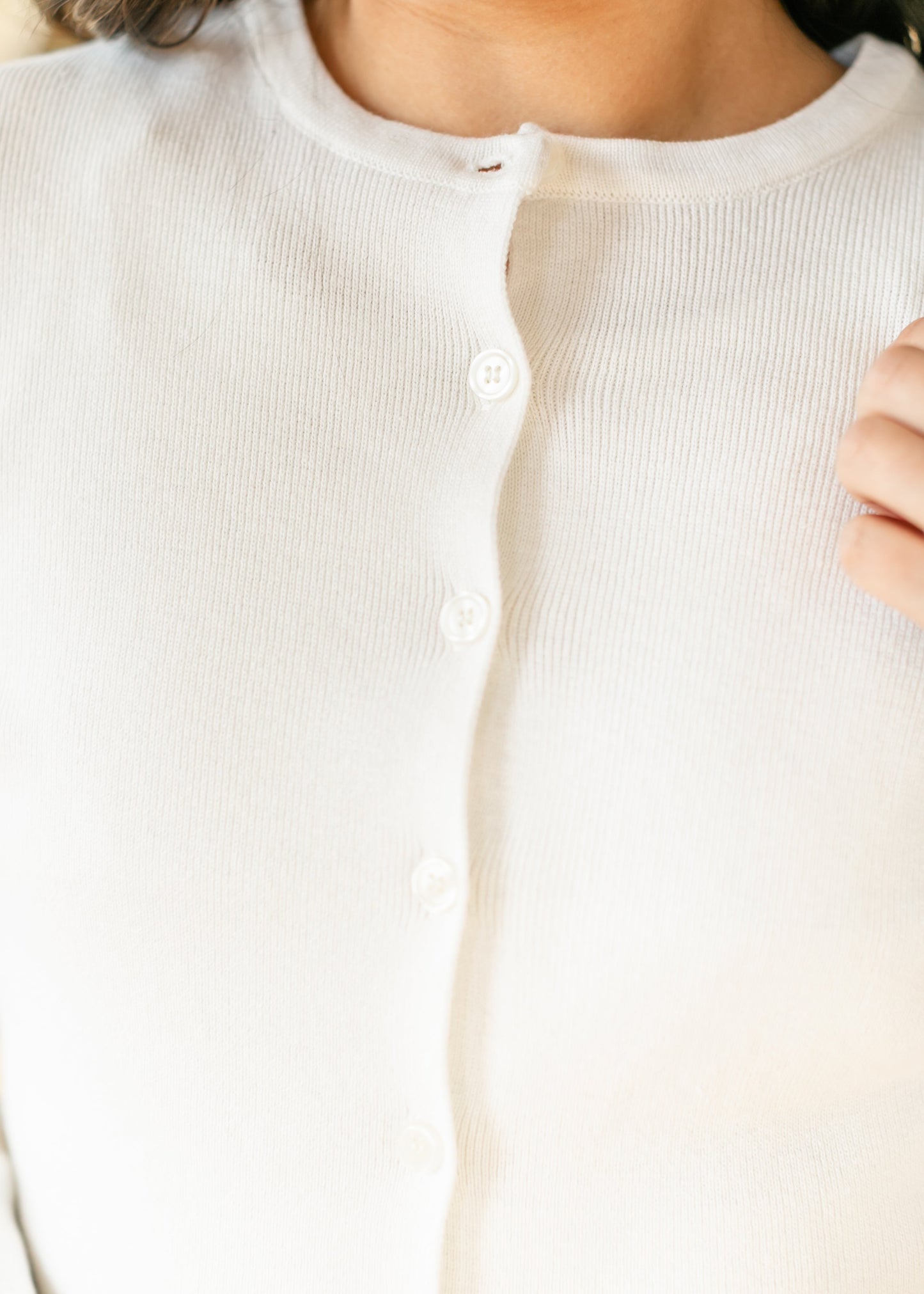 Ivory Button Up Knit Cardigan - FINAL SALE
