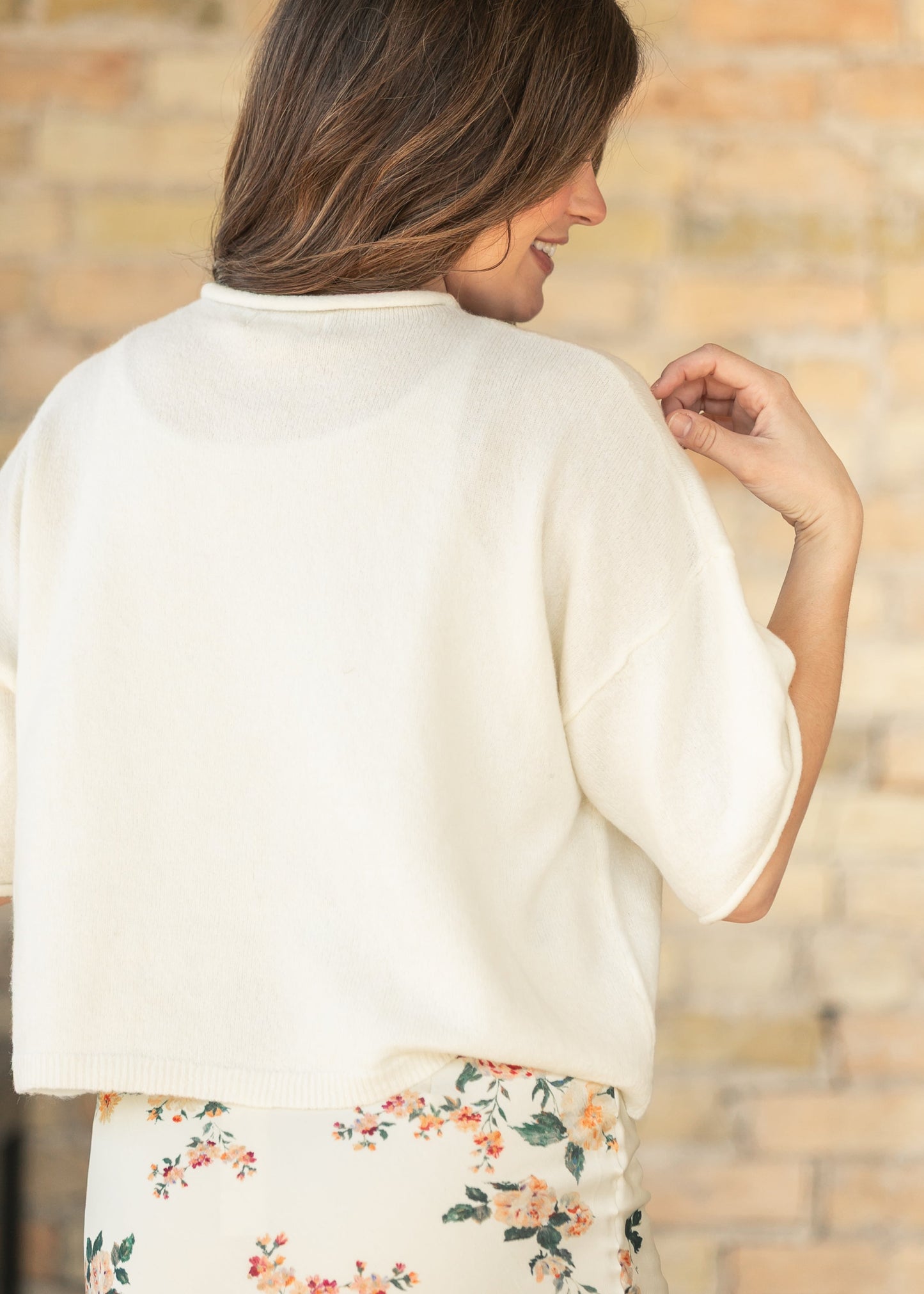 Ivory Lightweight Short Sleeve Cardigan
