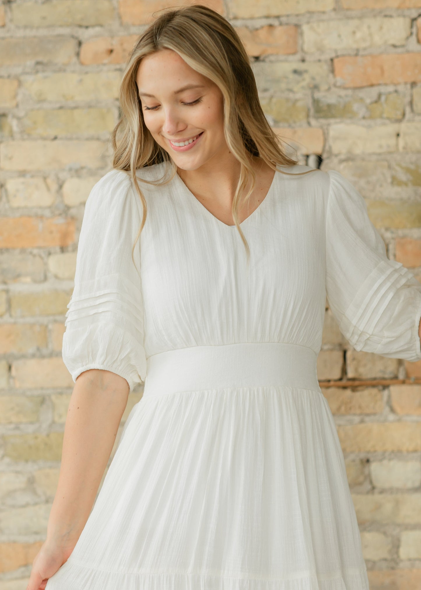 Ivory V-neck Tiered Maxi Dress - FINAL SALE