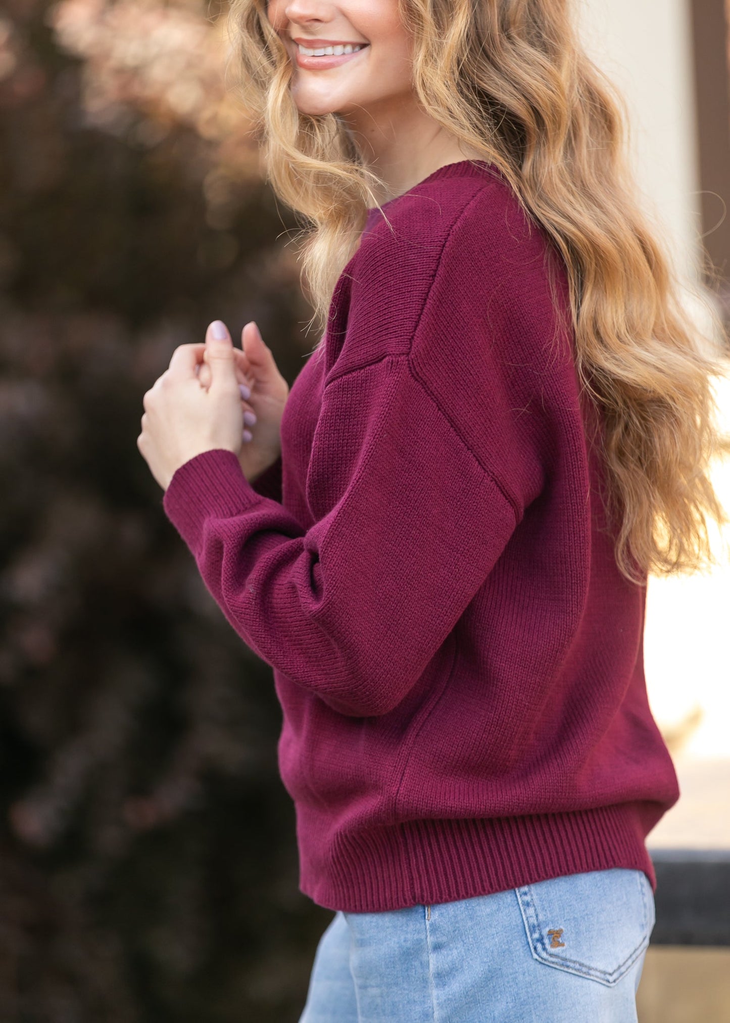 Jacquard Teddy Crew Neck Sweater - FINAL SALE