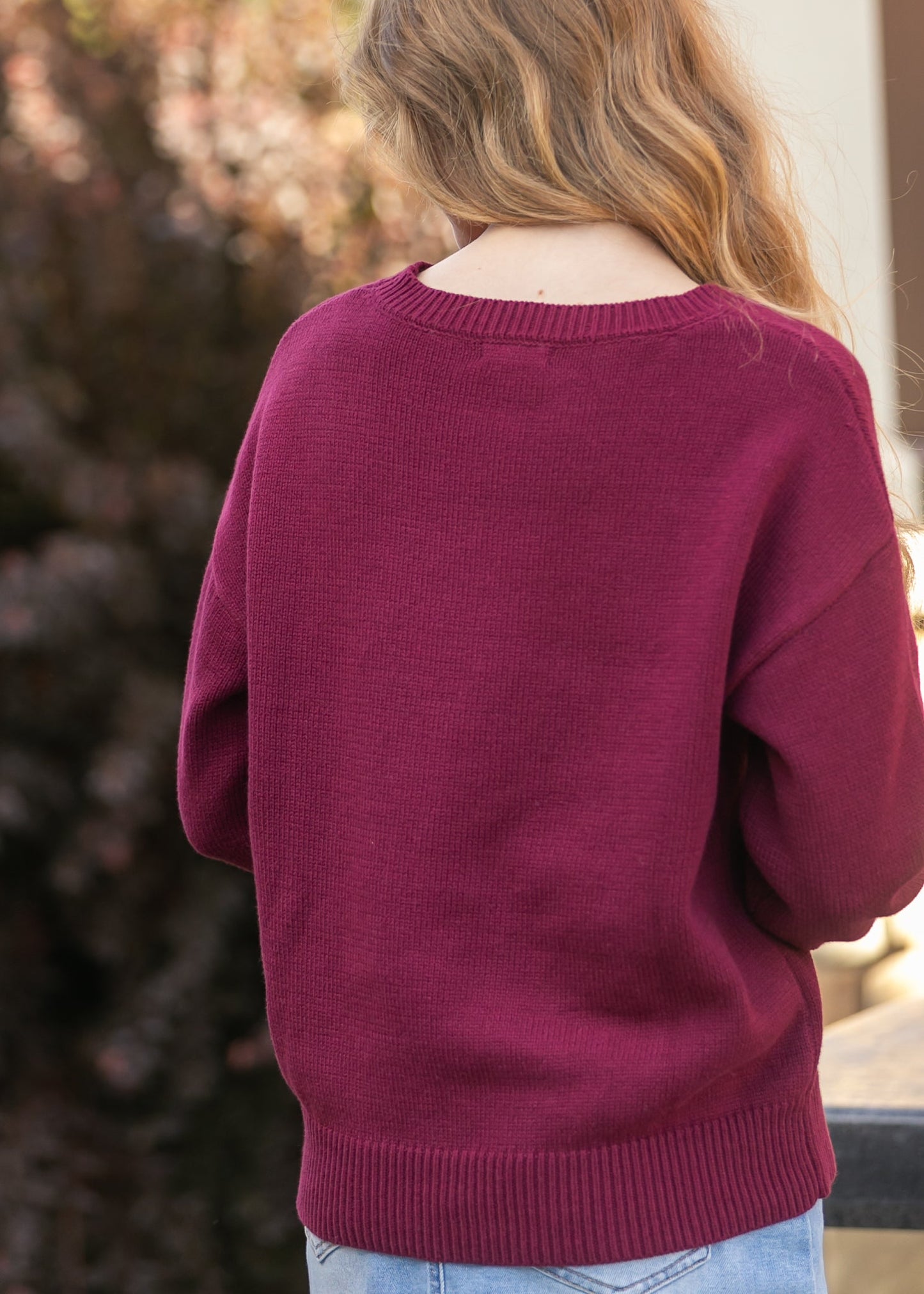 Jacquard Teddy Crew Neck Sweater - FINAL SALE