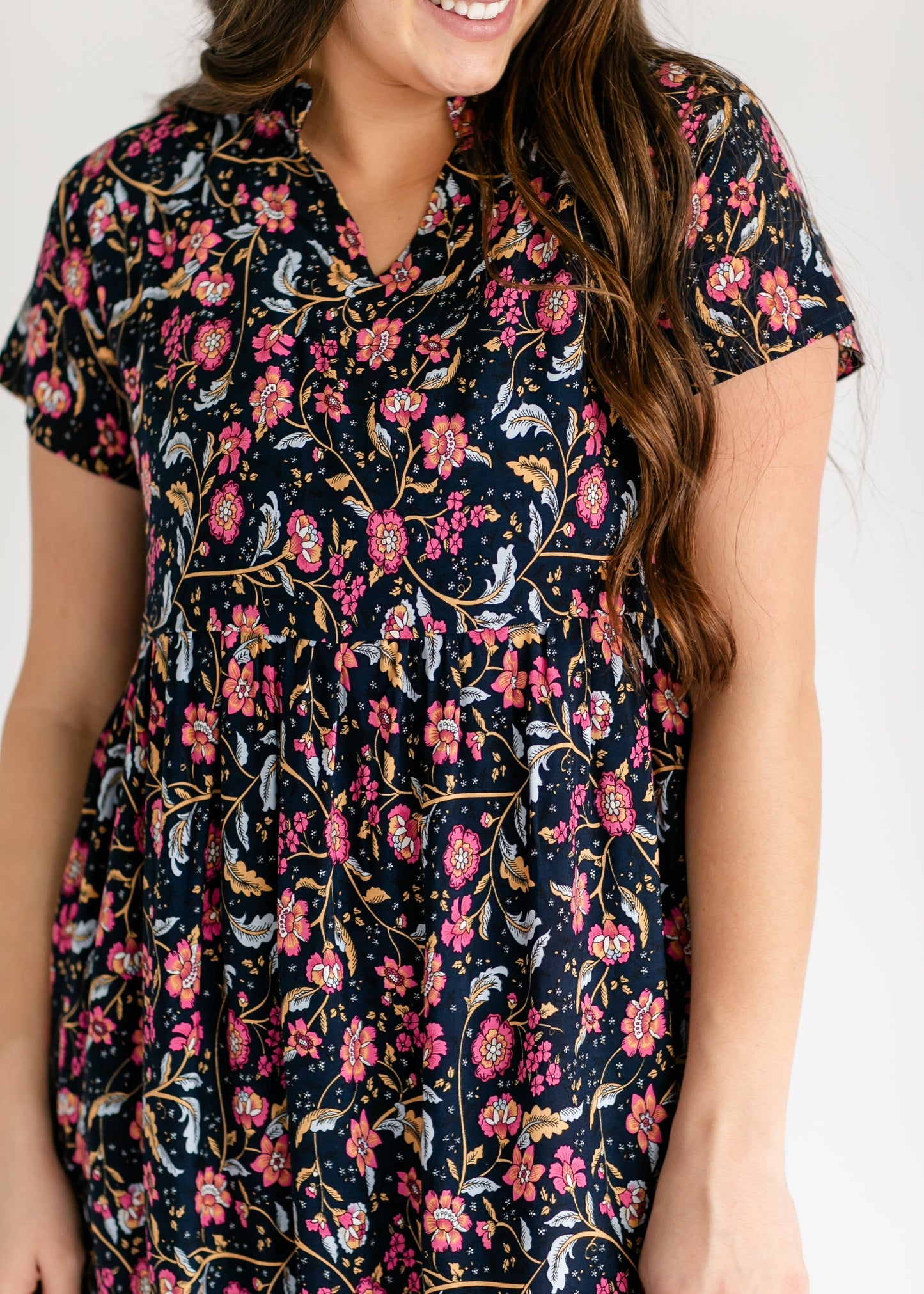 Jaydrien Floral Flutter Sleeve Midi Dress - FINAL SALE