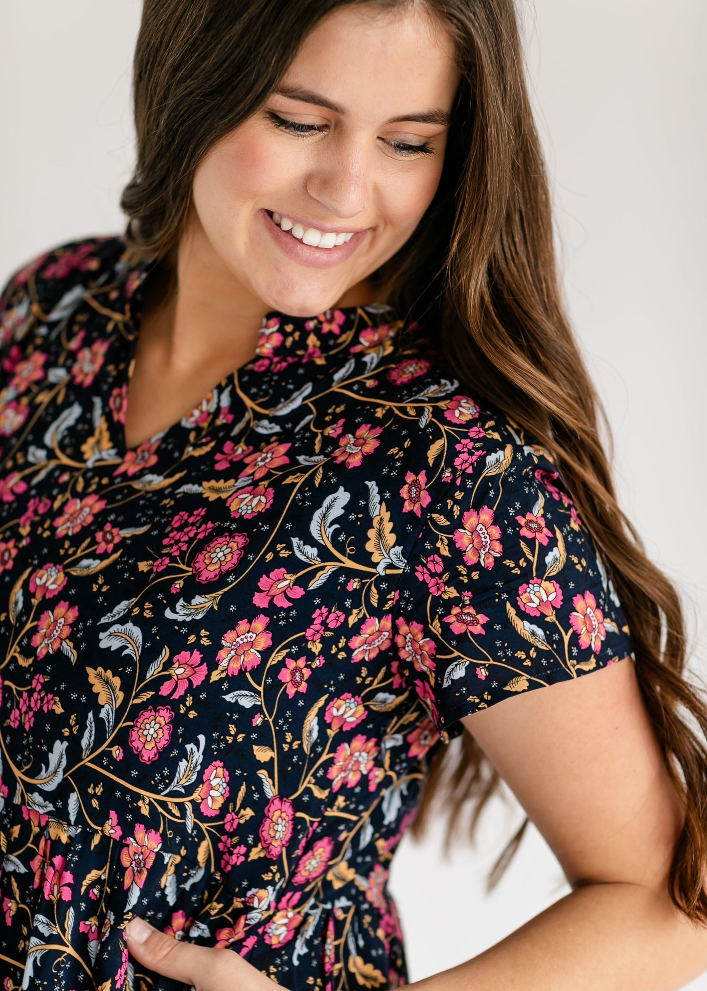Jaydrien Floral Flutter Sleeve Midi Dress - FINAL SALE