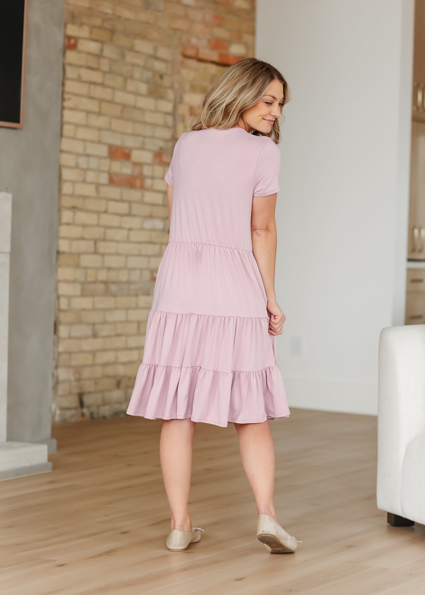 Jenna Knit Short Sleeve Tiered Midi Dress - FINAL SALE