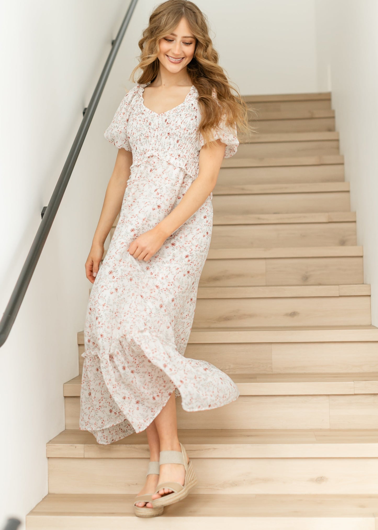 Jensen Puff Sleeve V-Neck Maxi Dress