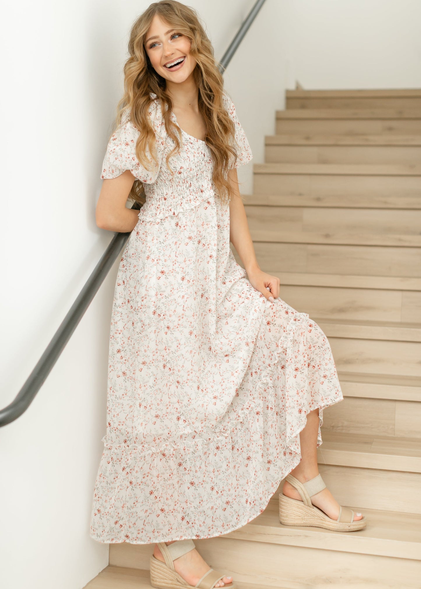 Jensen Puff Sleeve V-Neck Maxi Dress