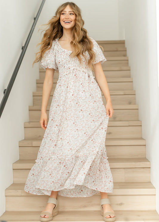 Jensen Puff Sleeve V-Neck Maxi Dress