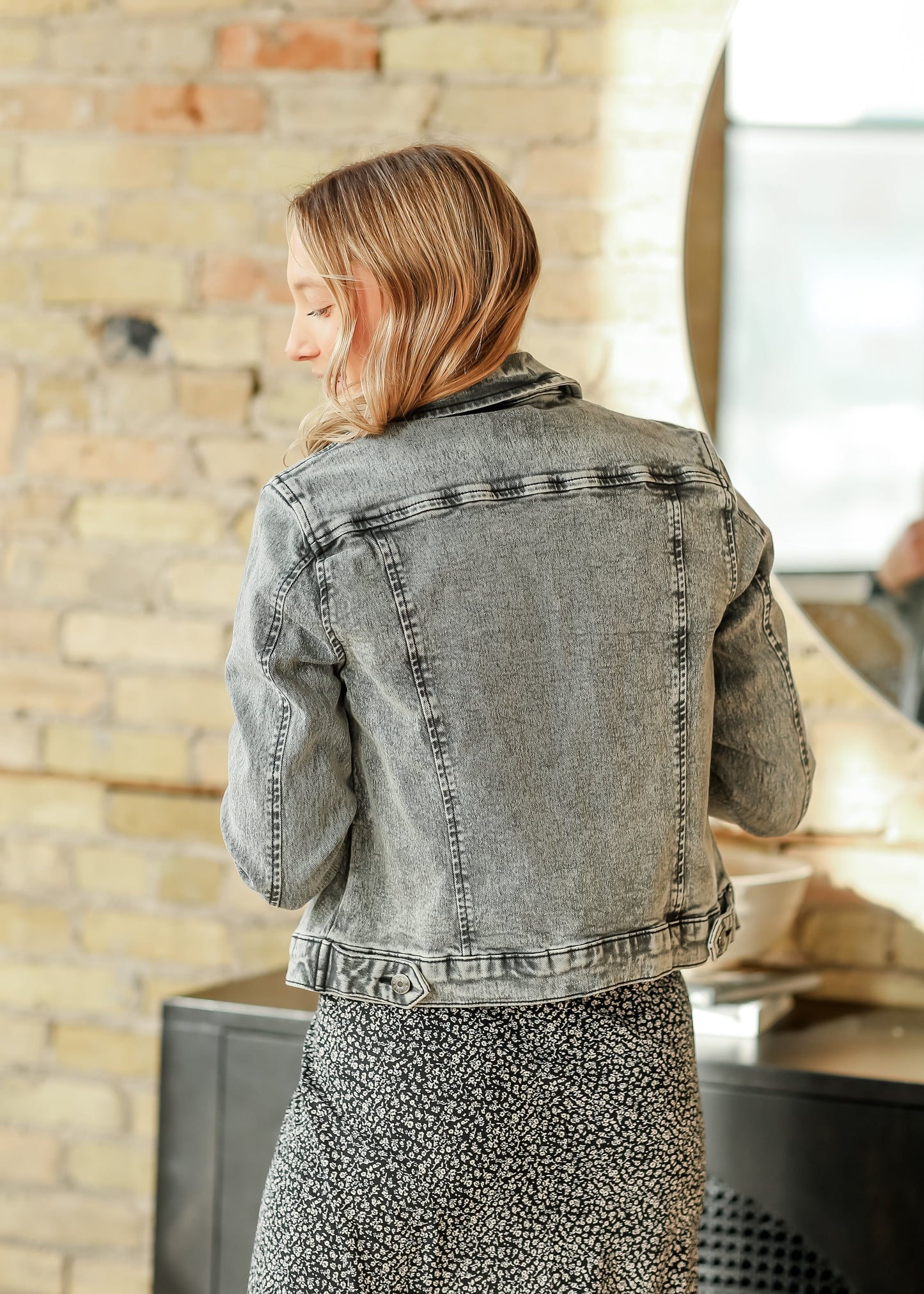 Josalyn Gray Denim Trucker Jacket - FINAL SALE