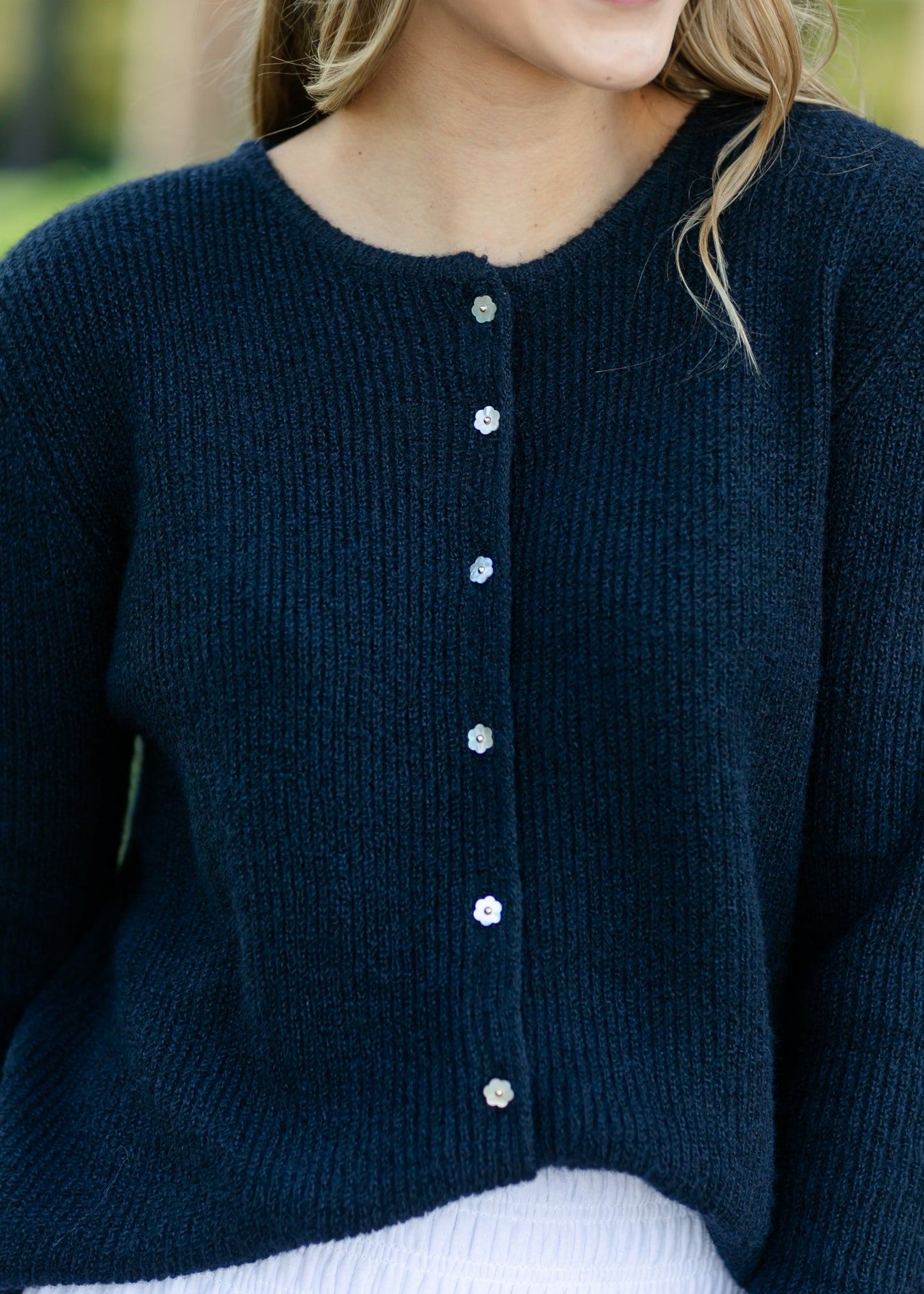 Kasey Flower Button Cardigan - FINAL SALE