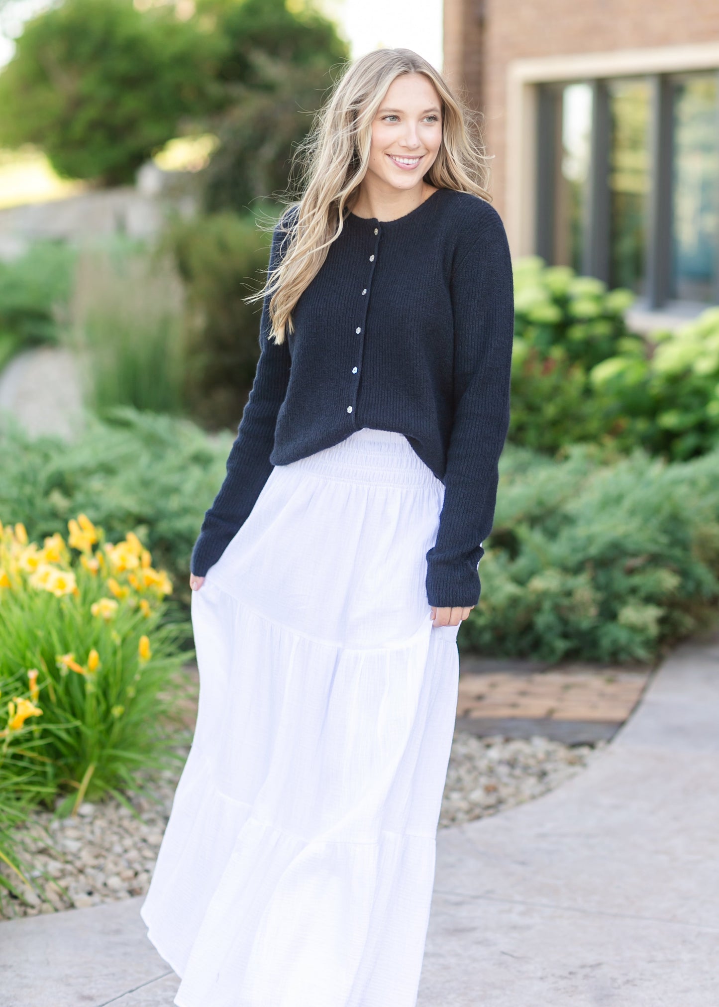 Kasey Flower Button Cardigan - FINAL SALE