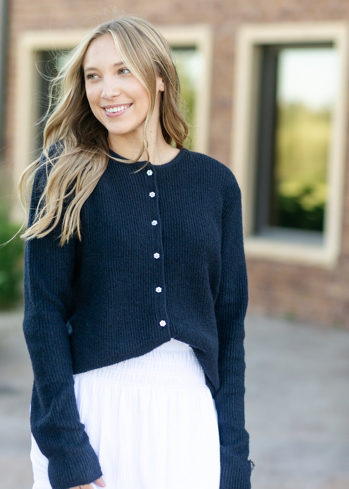 Kasey Flower Button Cardigan - FINAL SALE