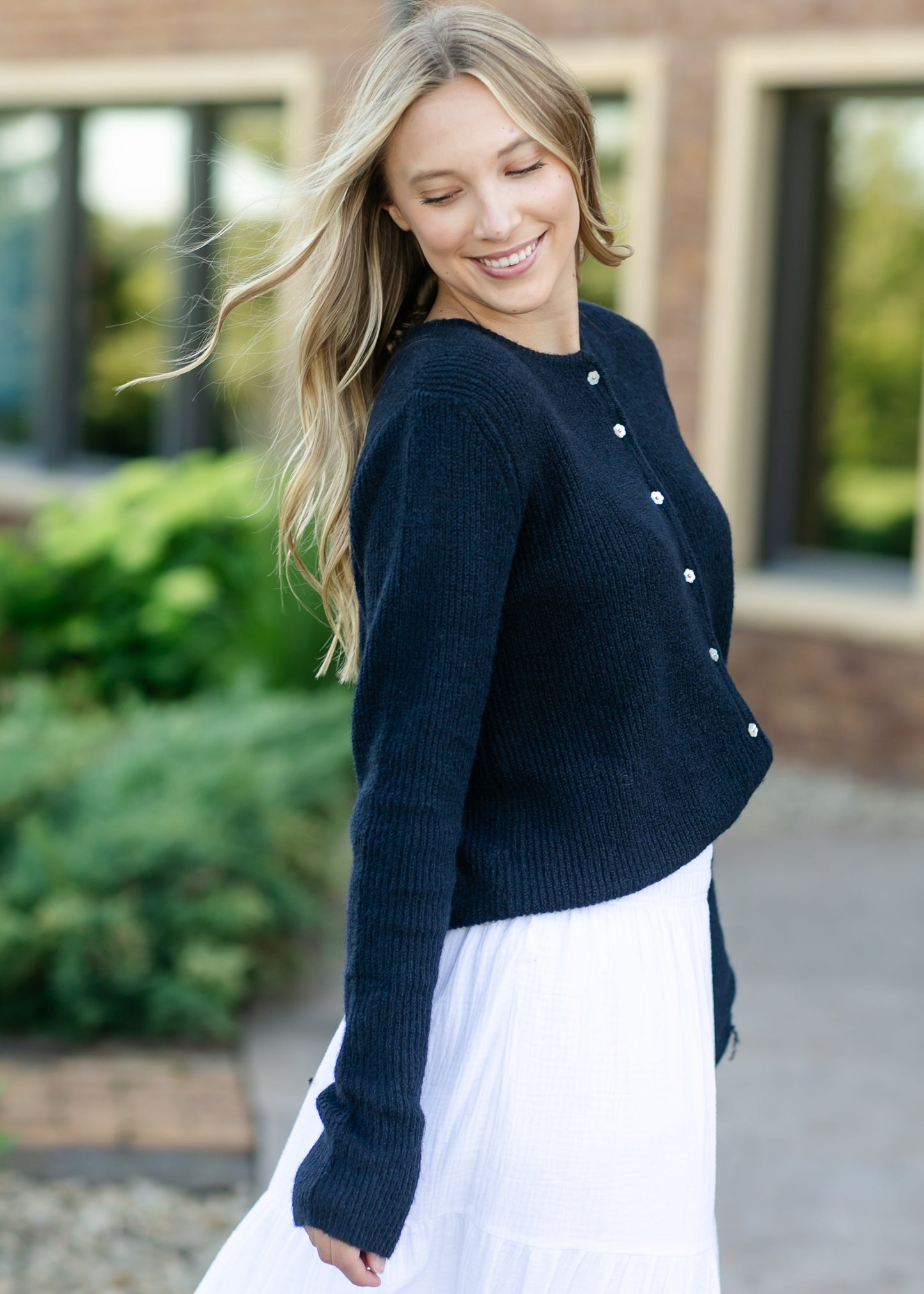 Kasey Flower Button Cardigan - FINAL SALE