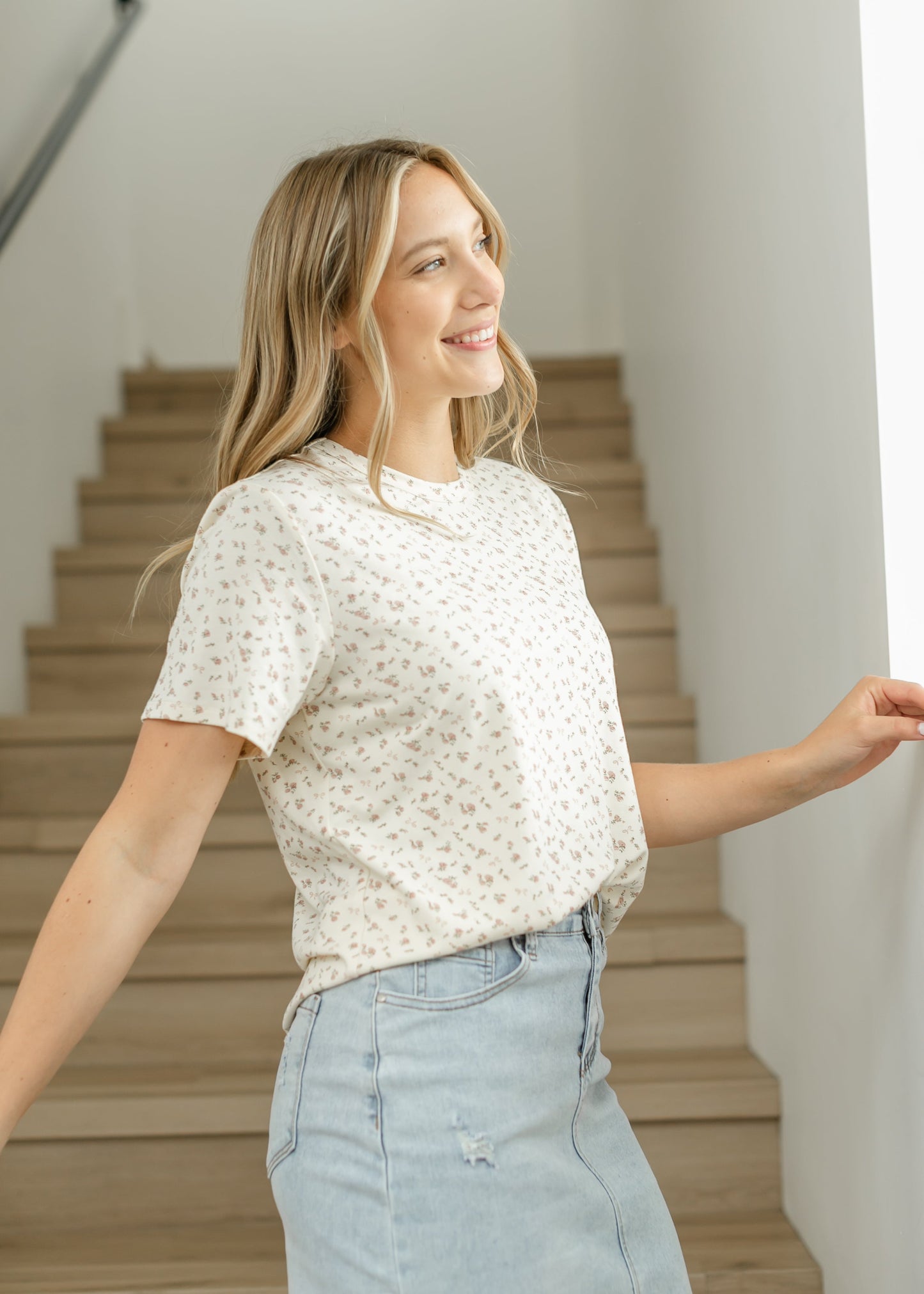 Kat Floral Relaxed Ribbed Tee