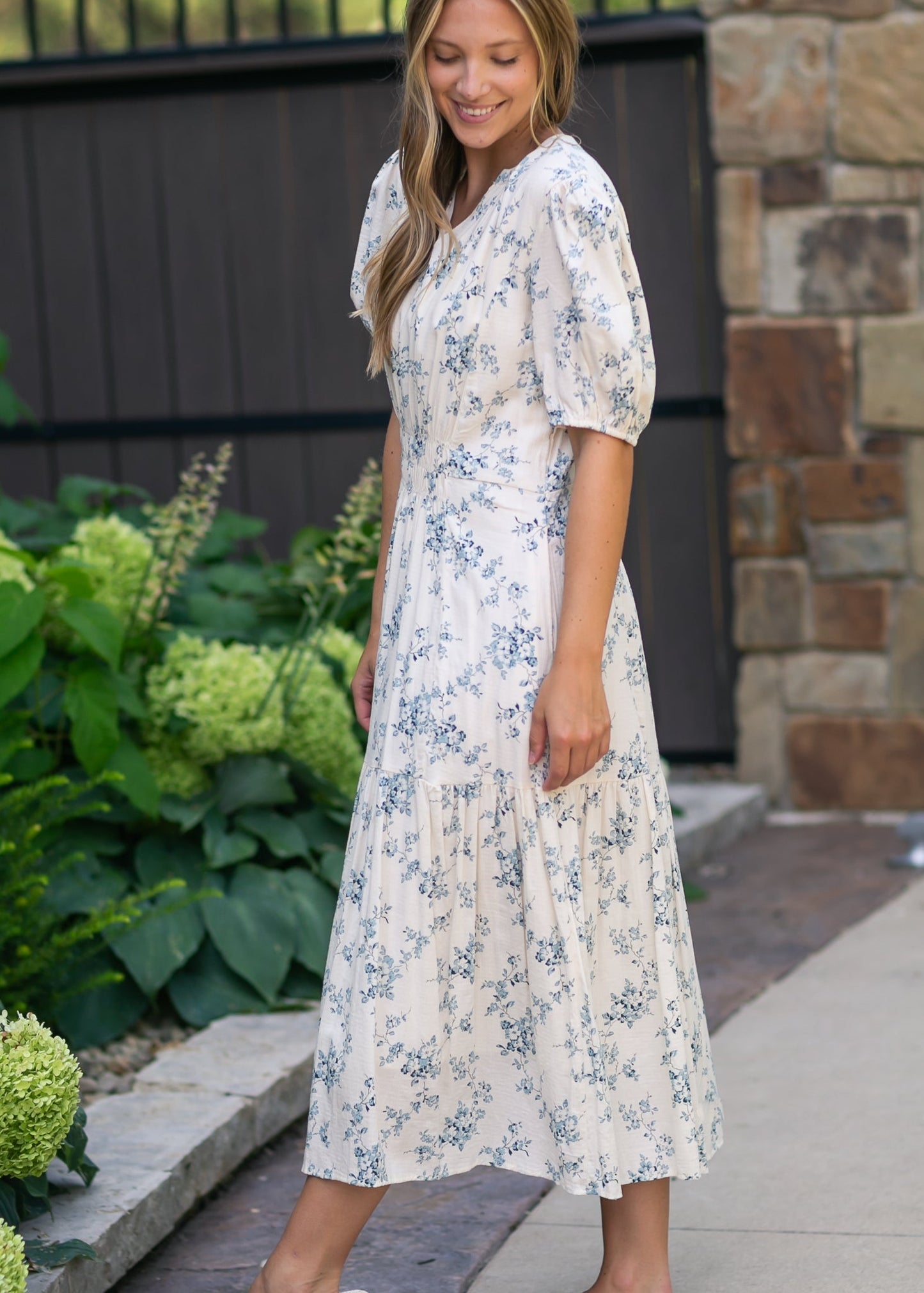 Katrina Half Sleeve Floral Maxi Dress