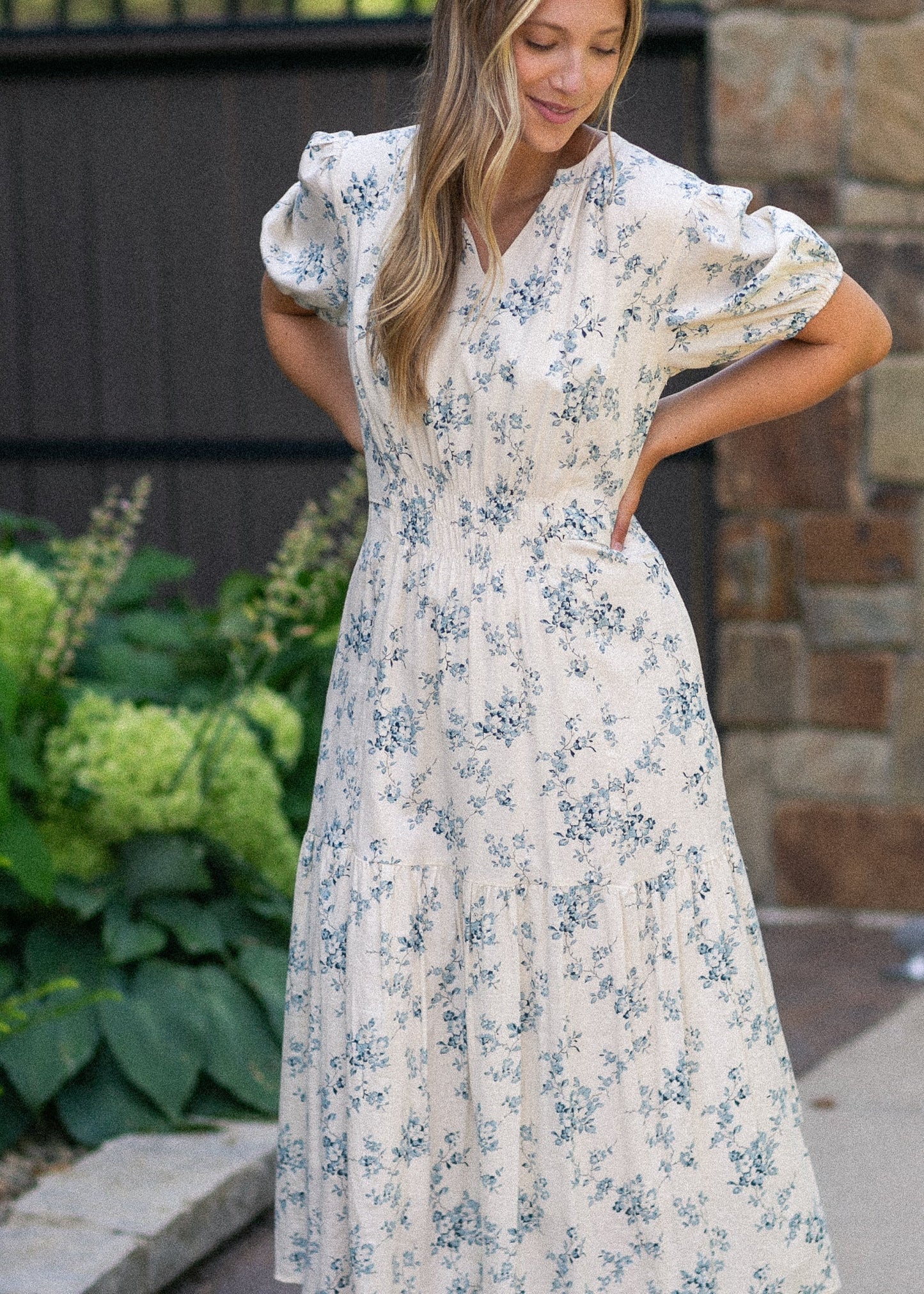 Katrina Half Sleeve Floral Maxi Dress