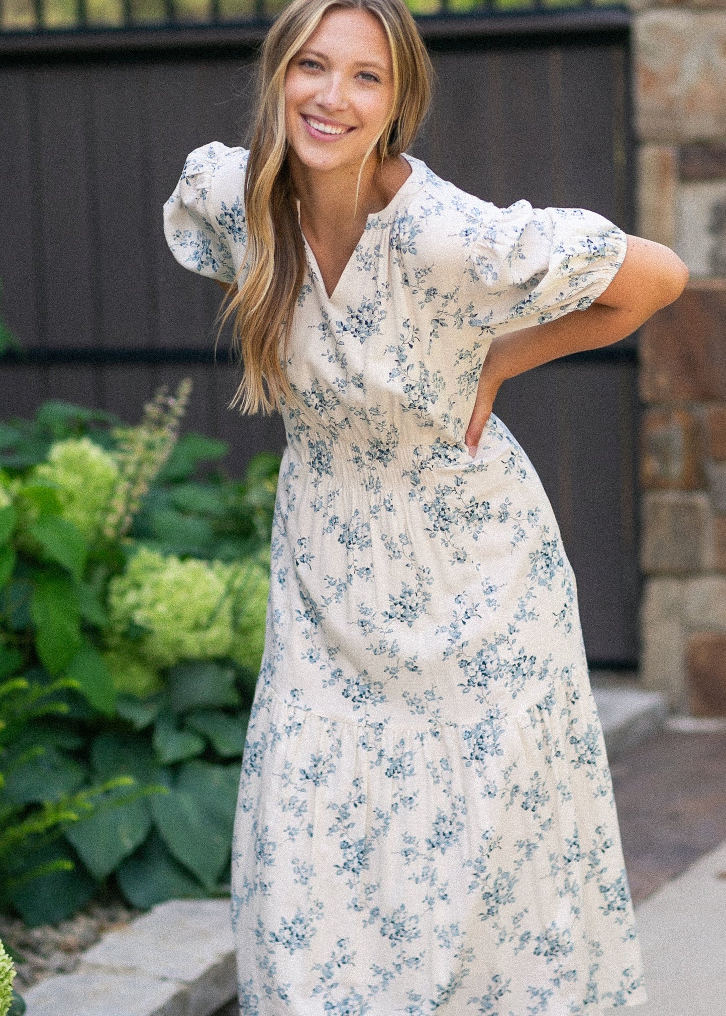 Katrina Half Sleeve Floral Maxi Dress