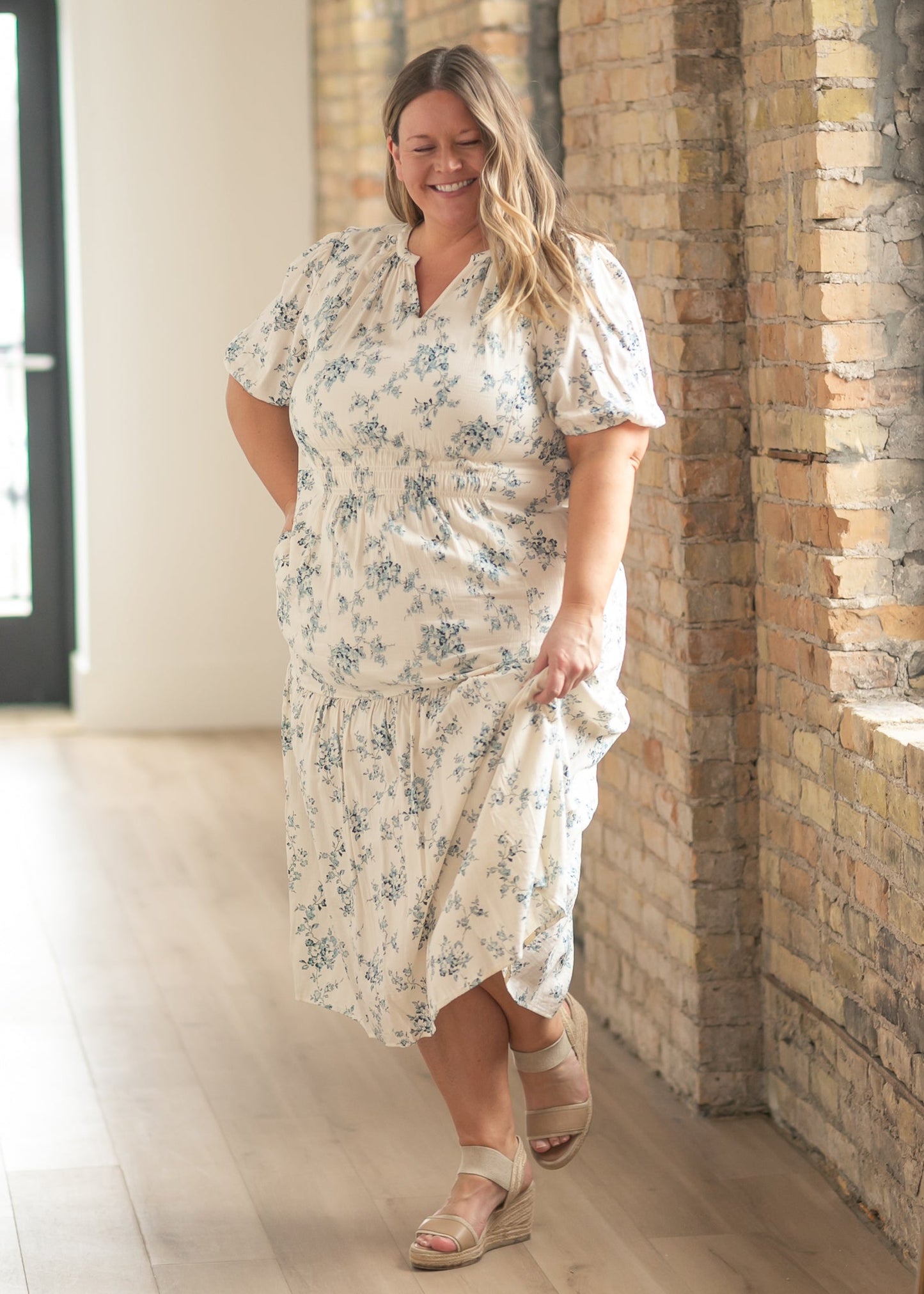 Katrina Half Sleeve Floral Maxi Dress
