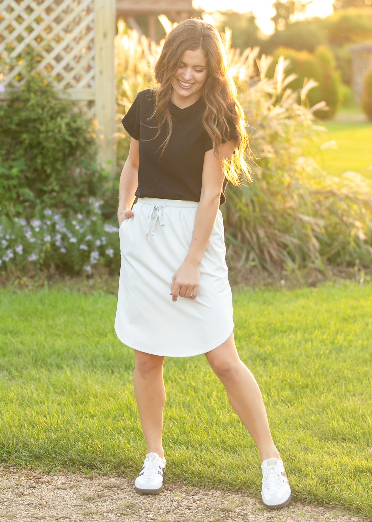 Kenedi Bone White Athletic Sport Skirt